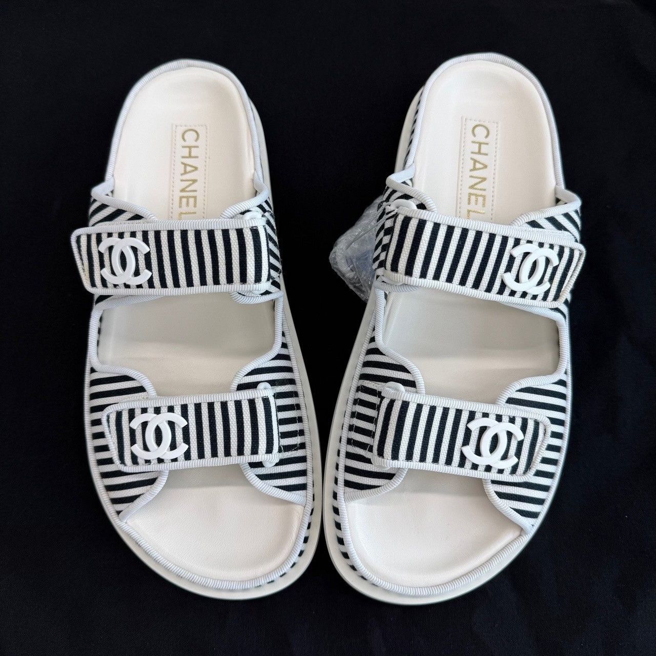 Chanel Chanel Striped Logo Sandals Size 39 Size US 9 / IT 39 - 3 Thumbnail