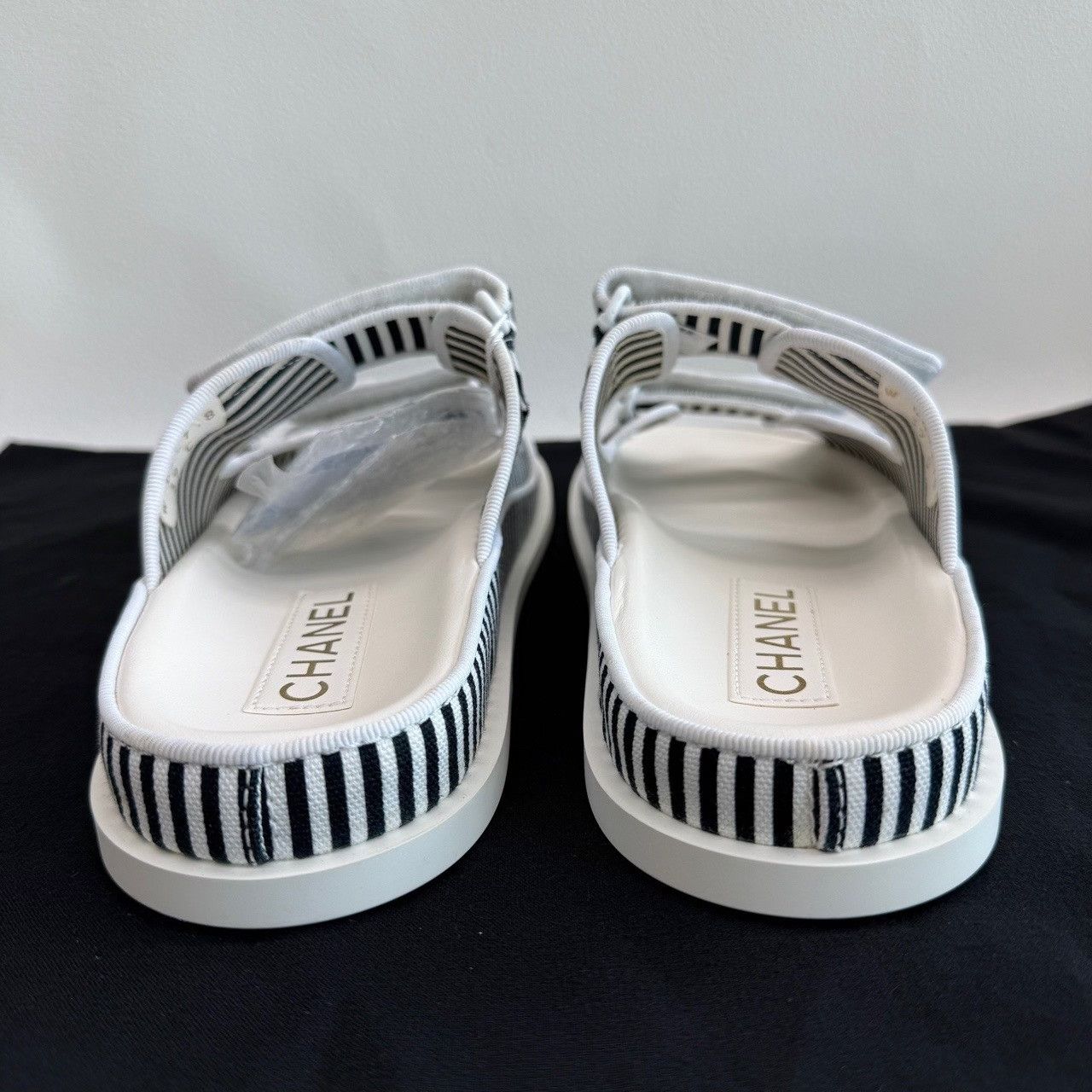 Chanel Chanel Striped Logo Sandals Size 39 Size US 9 / IT 39 - 6 Thumbnail
