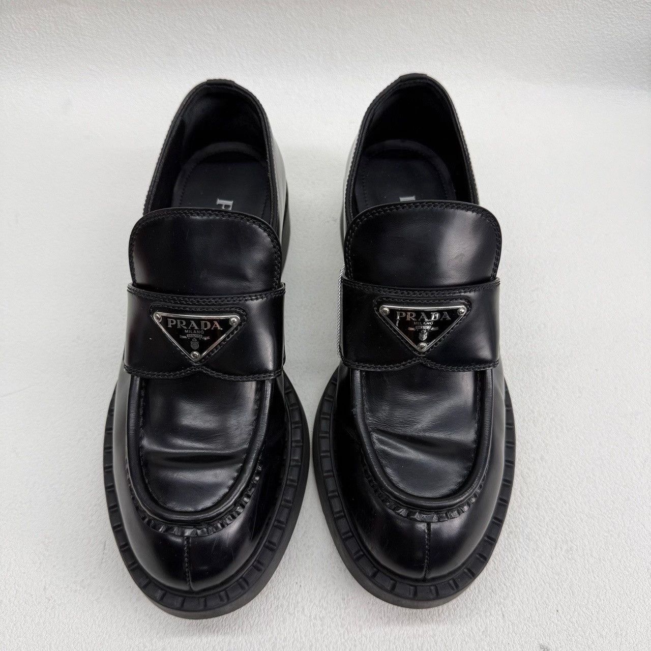 Prada Prada Leather Triangle Logo Loafers Size 37 Size US 7 / IT 37 - 3 Thumbnail