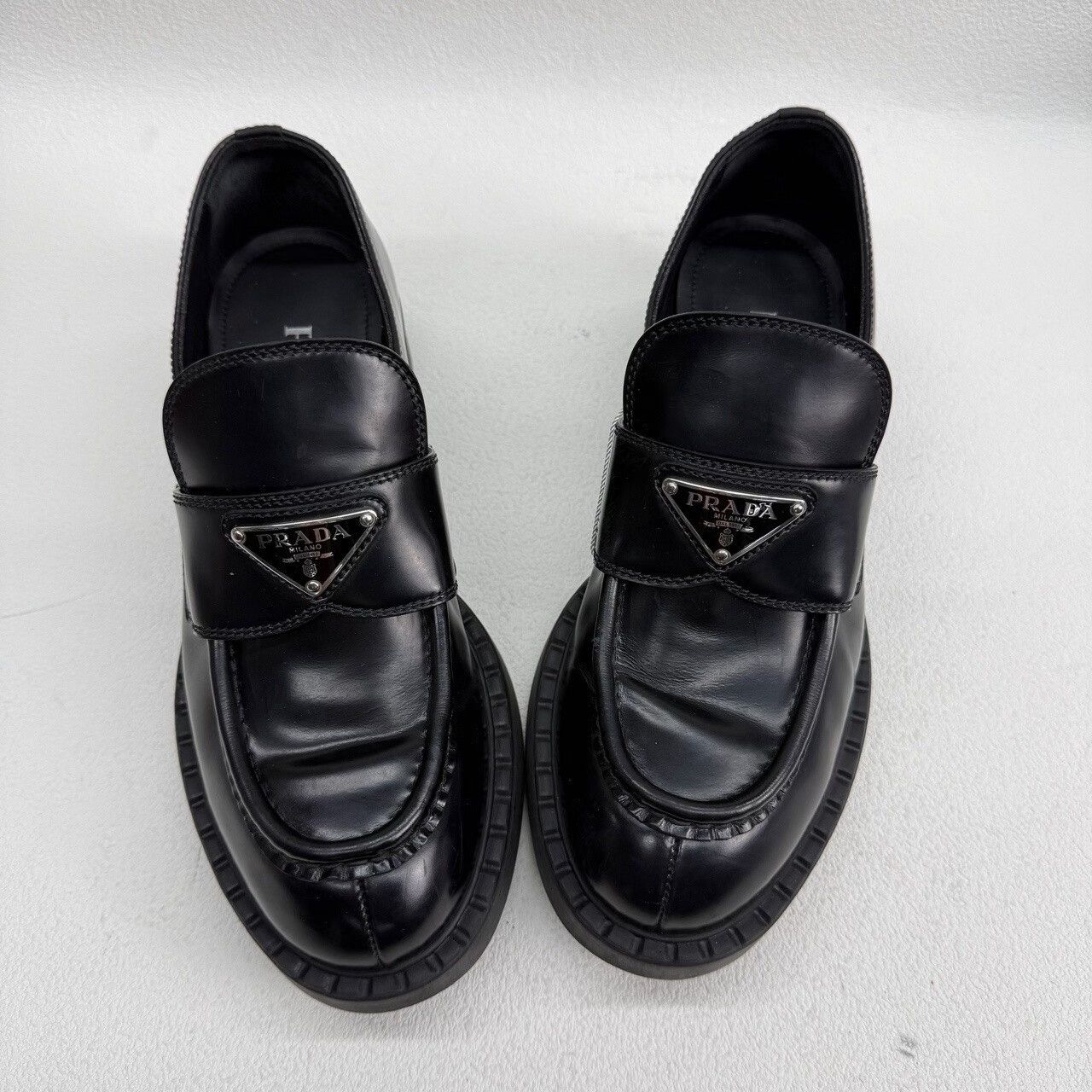 Prada Prada Leather Triangle Logo Loafers Size 37 Size US 7 / IT 37 - 10 Thumbnail
