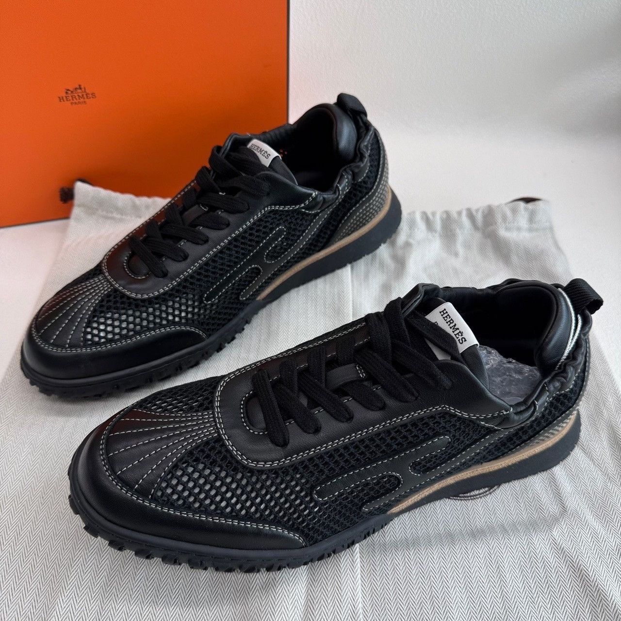 Hermes Hermes Jet Crochet Mesh Low-Top Sneakers Size 41 Size US 8 / EU 41 - 2 Thumbnail