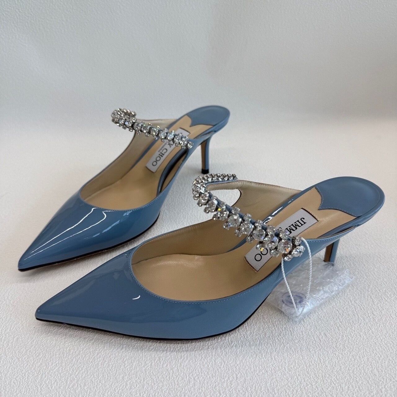 Jimmy Choo Jimmy Choo Bing Patent Crystal Mules Size 37.5 Size US 7.5 / IT 37.5 - 2 Thumbnail