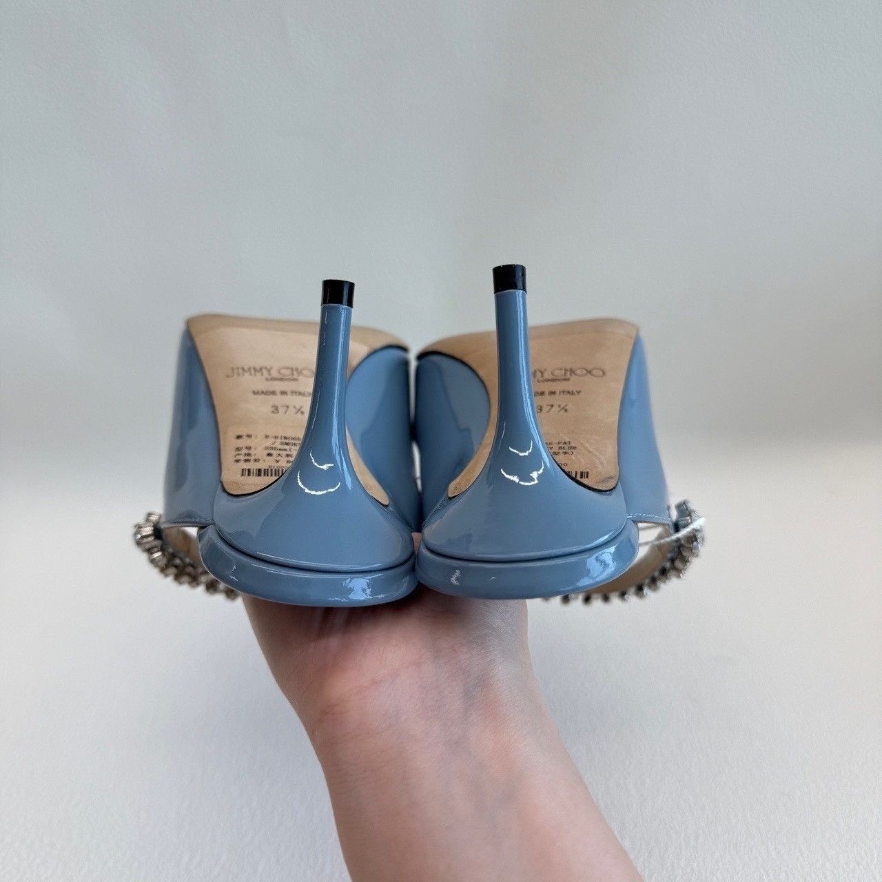 Jimmy Choo Jimmy Choo Bing Patent Crystal Mules Size 37.5 Size US 7.5 / IT 37.5 - 7 Thumbnail
