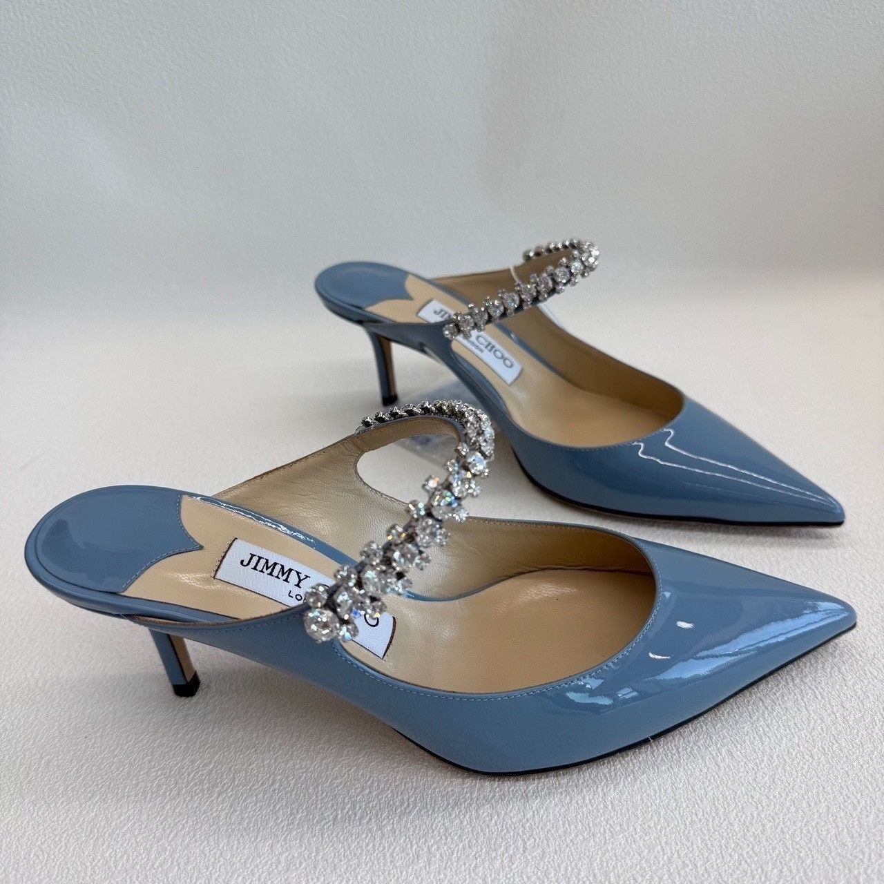 Jimmy Choo Jimmy Choo Bing Patent Crystal Mules Size 37.5 Size US 7.5 / IT 37.5 - 4 Thumbnail