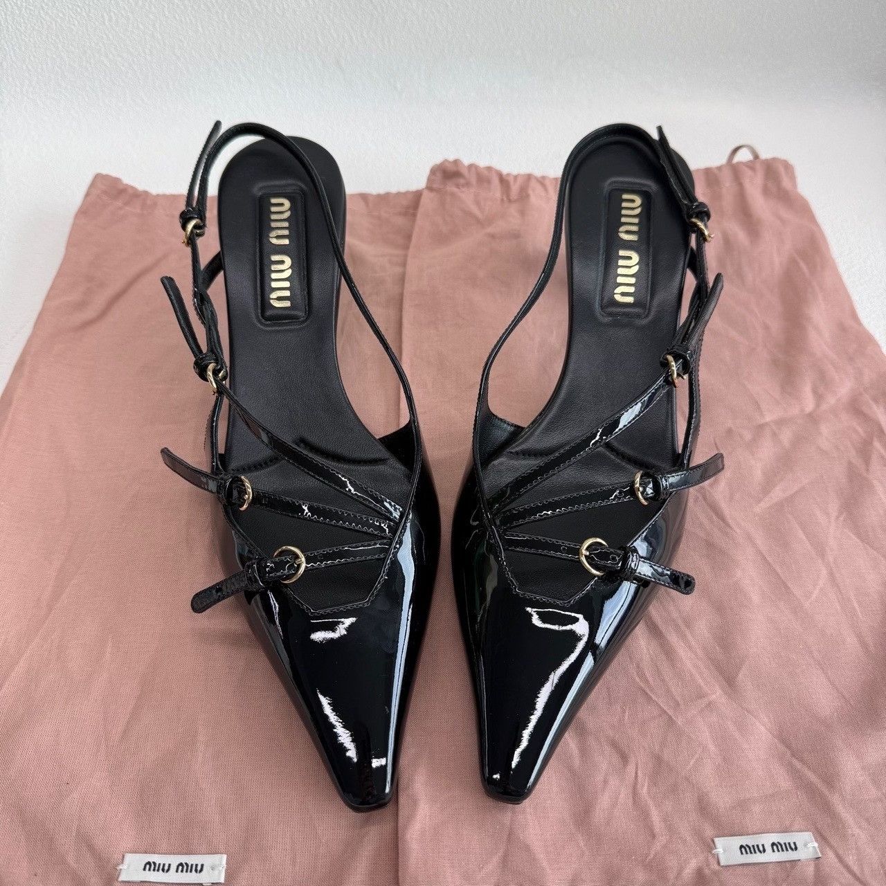 Miu Miu Miu Miu Patent Leather Slingback Heels Size 38.5 Size US 8.5 / IT 38.5 - 10 Thumbnail