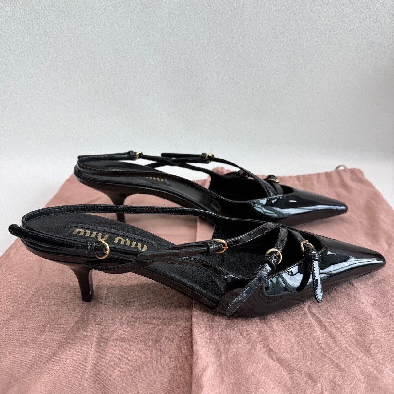 Miu Miu Miu Miu Patent Leather Slingback Heels Size 38.5 Size US 8.5 / IT 38.5 - 5 Thumbnail
