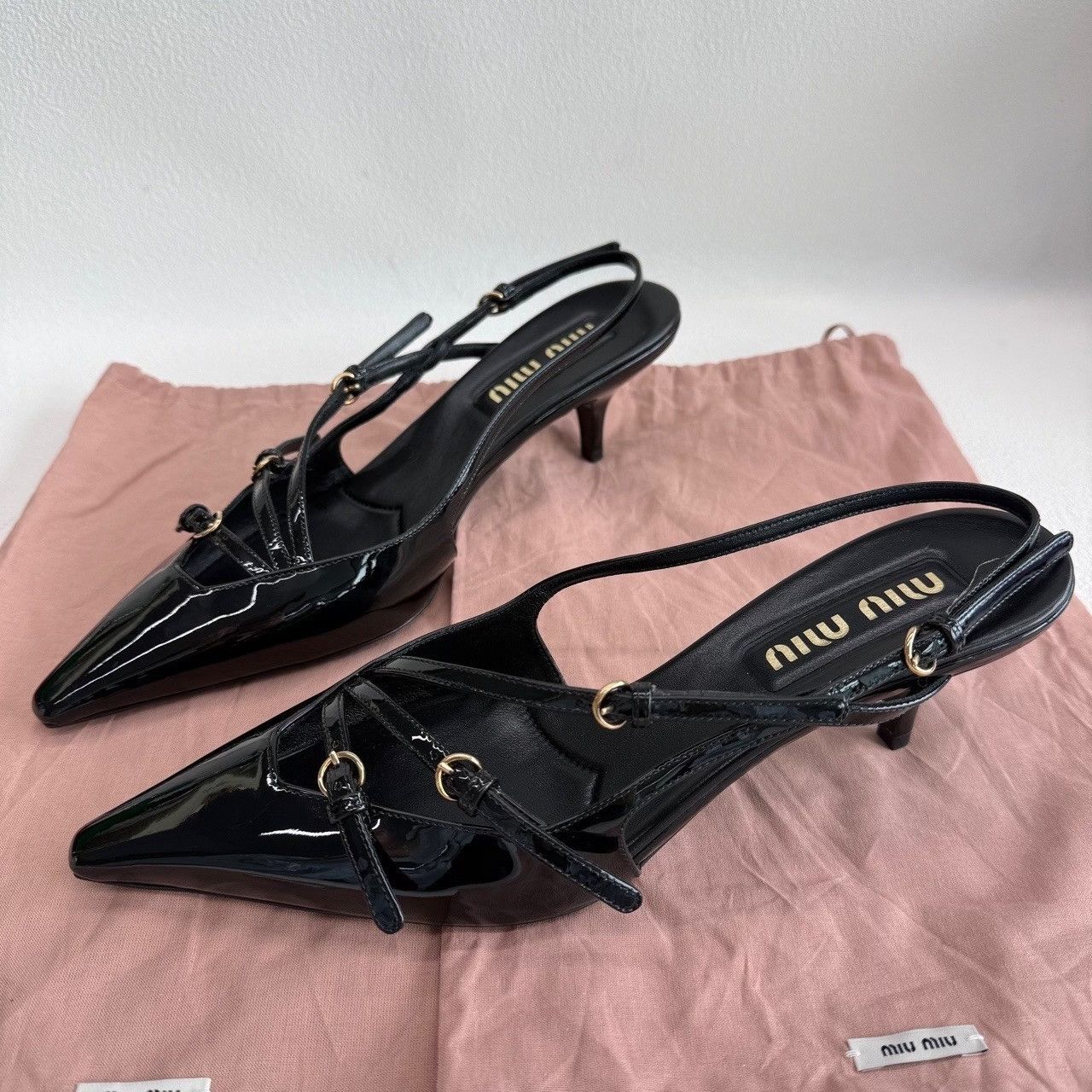 Miu Miu Miu Miu Patent Leather Slingback Heels Size 38.5 Size US 8.5 / IT 38.5 - 2 Thumbnail