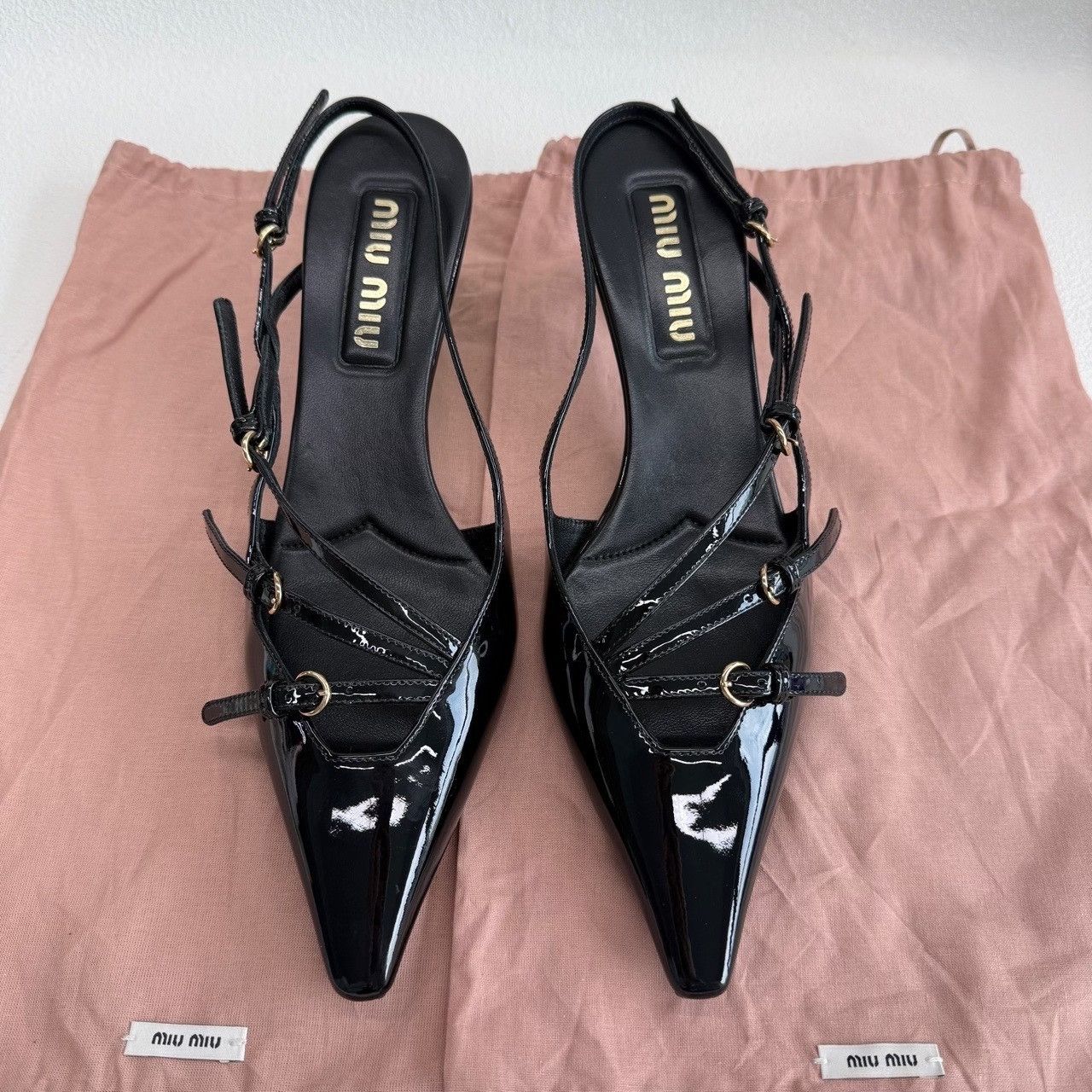 Miu Miu Miu Miu Patent Leather Slingback Heels Size 38.5 Size US 8.5 / IT 38.5 - 3 Thumbnail