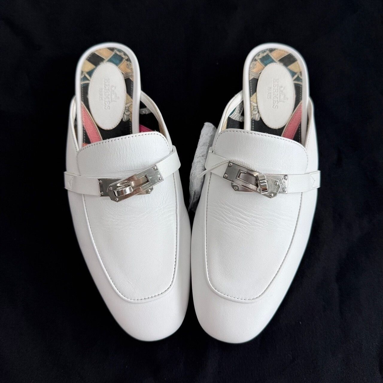 Hermes Hermes White Kelly Leather Mule Slides Size 36 Size US 6 / IT 36 - 9 Thumbnail