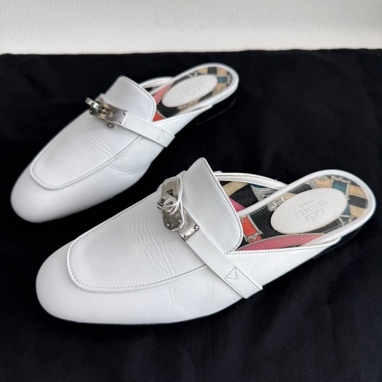 Hermes Hermes White Kelly Leather Mule Slides Size 36 Size US 6 / IT 36 - 2 Thumbnail