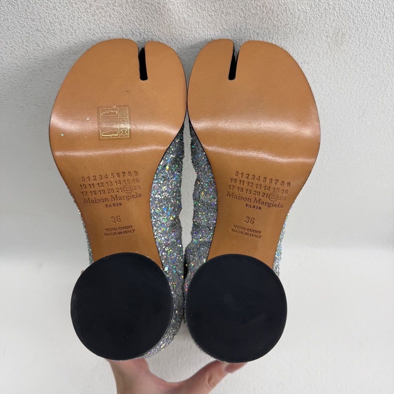 Maison Margiela Maison Margiela Silver Glitter Tabi Boots Size 36 Size US 6 / IT 36 - 8 Thumbnail
