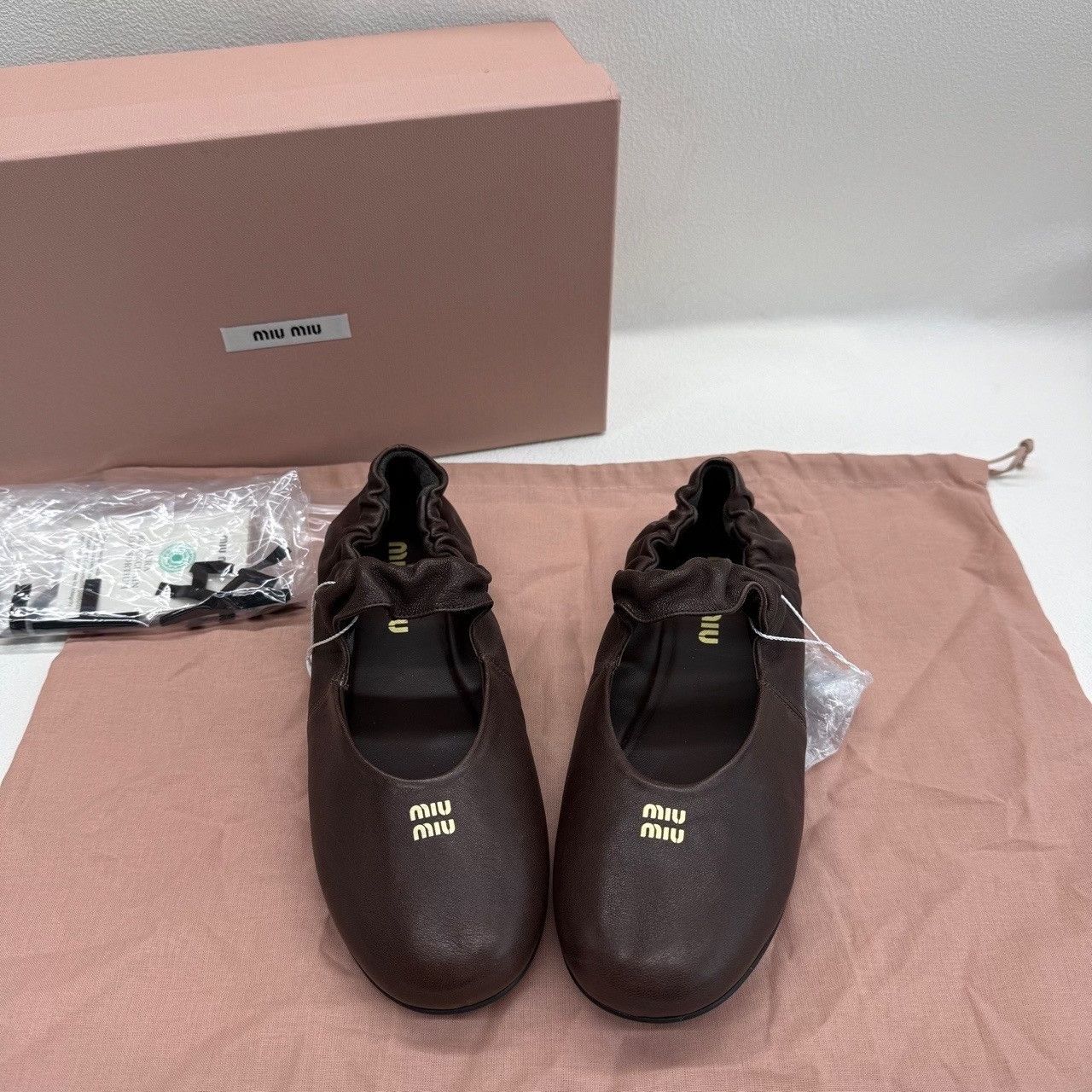Miu Miu Miu Miu Nappa Leather Logo Flats Size 37 Size US 7 / IT 37 - 2 Thumbnail