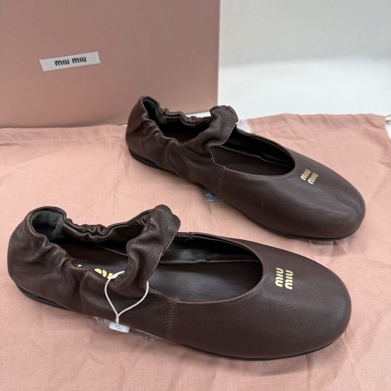 Miu Miu Miu Miu Nappa Leather Logo Flats Size 37 Size US 7 / IT 37 - 4 Thumbnail