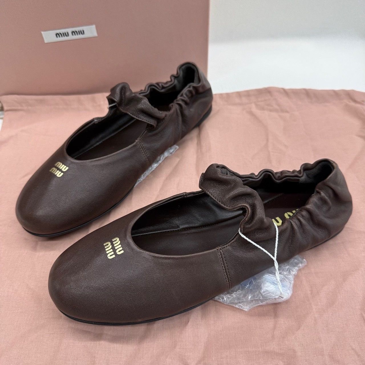 Miu Miu Miu Miu Nappa Leather Logo Flats Size 37 Size US 7 / IT 37 - 3 Thumbnail