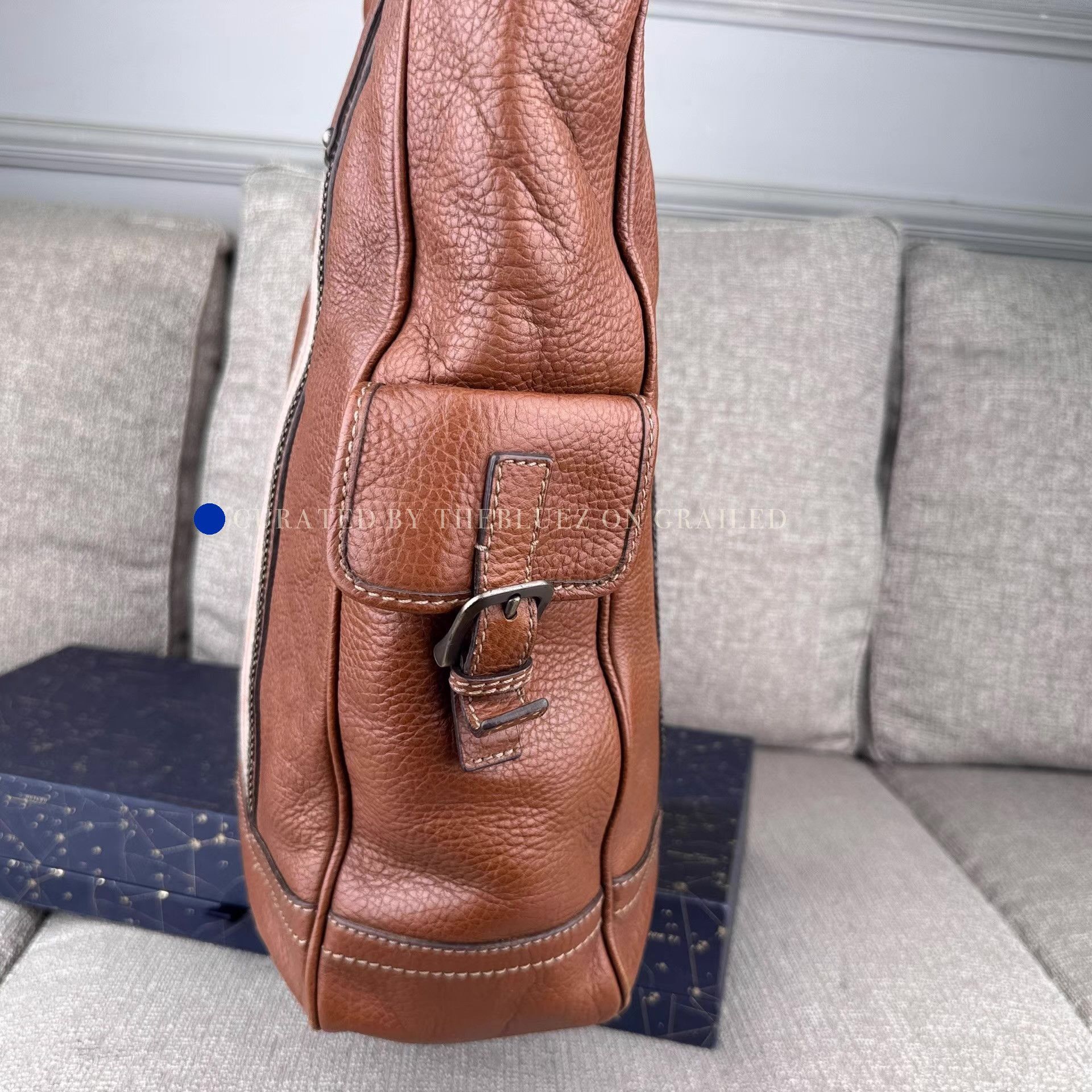 Burberry Brown Leather Tote Handbag Size ONE SIZE - 6 Thumbnail