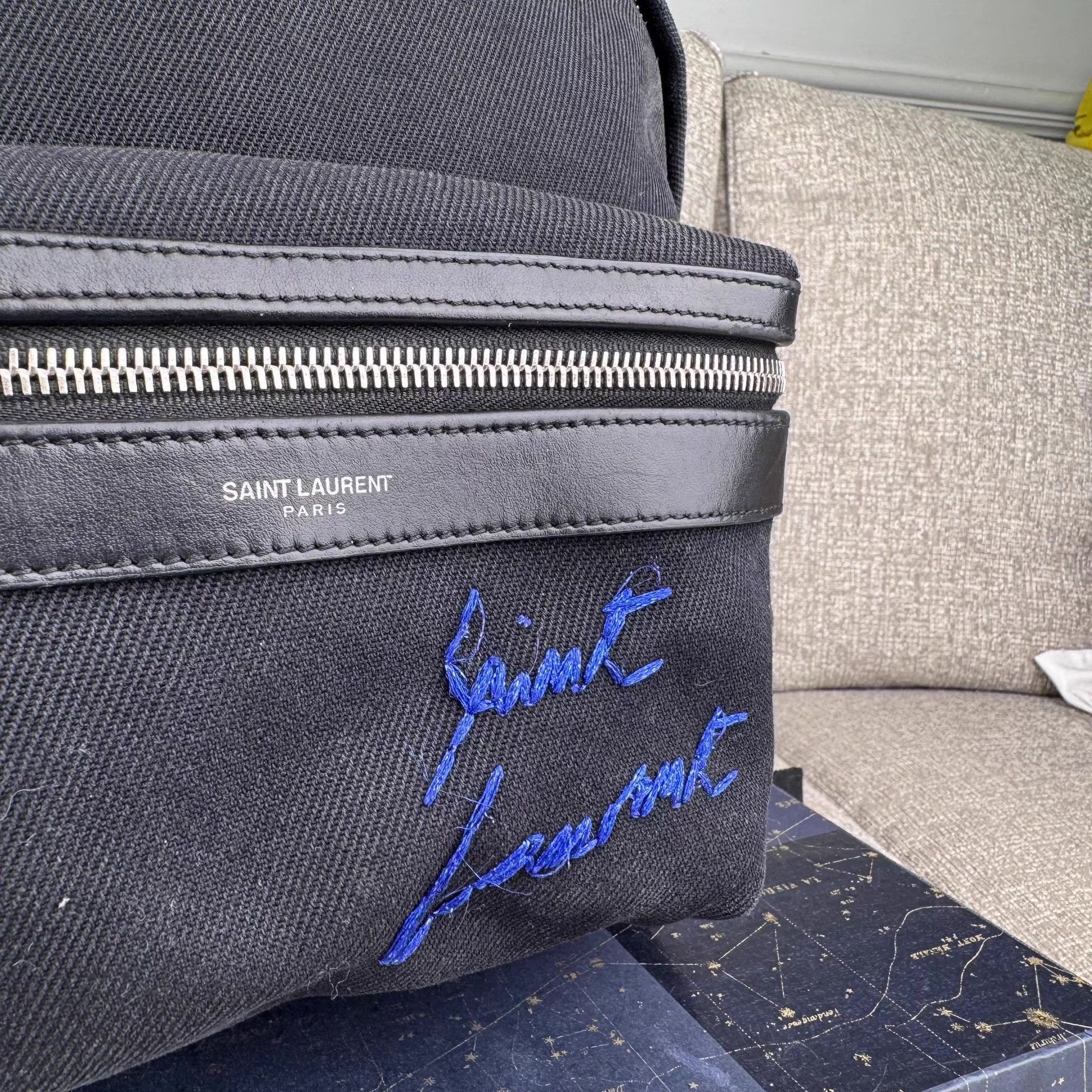 Saint Laurent Paris Sleek Black Backpack with Minimalist Design Size ONE SIZE - 2 Thumbnail