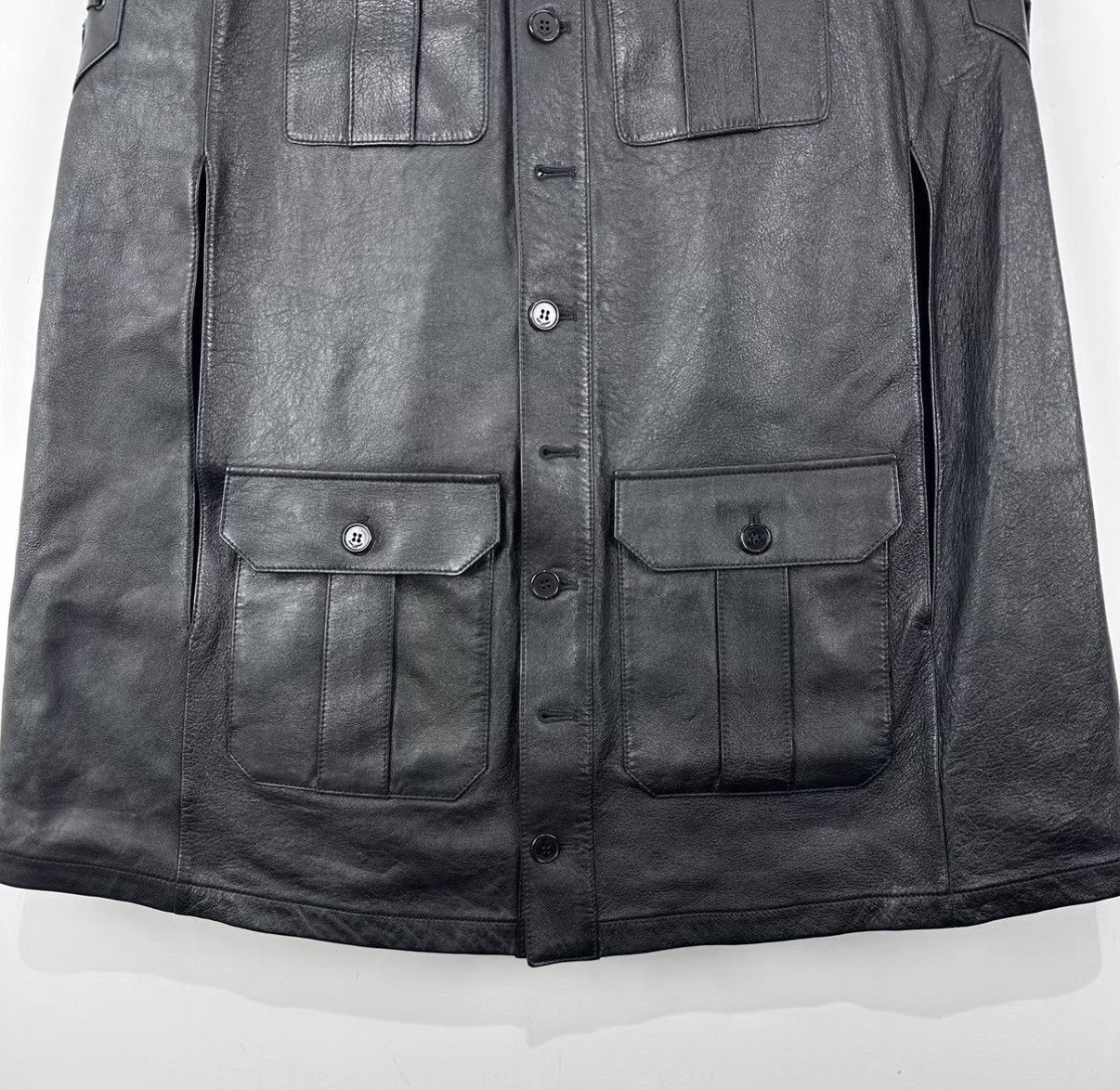 Saint Laurent Paris Sleek Black Sleeveless Leather Jacket Size US XS / EU 42 / 0 - 3 Thumbnail