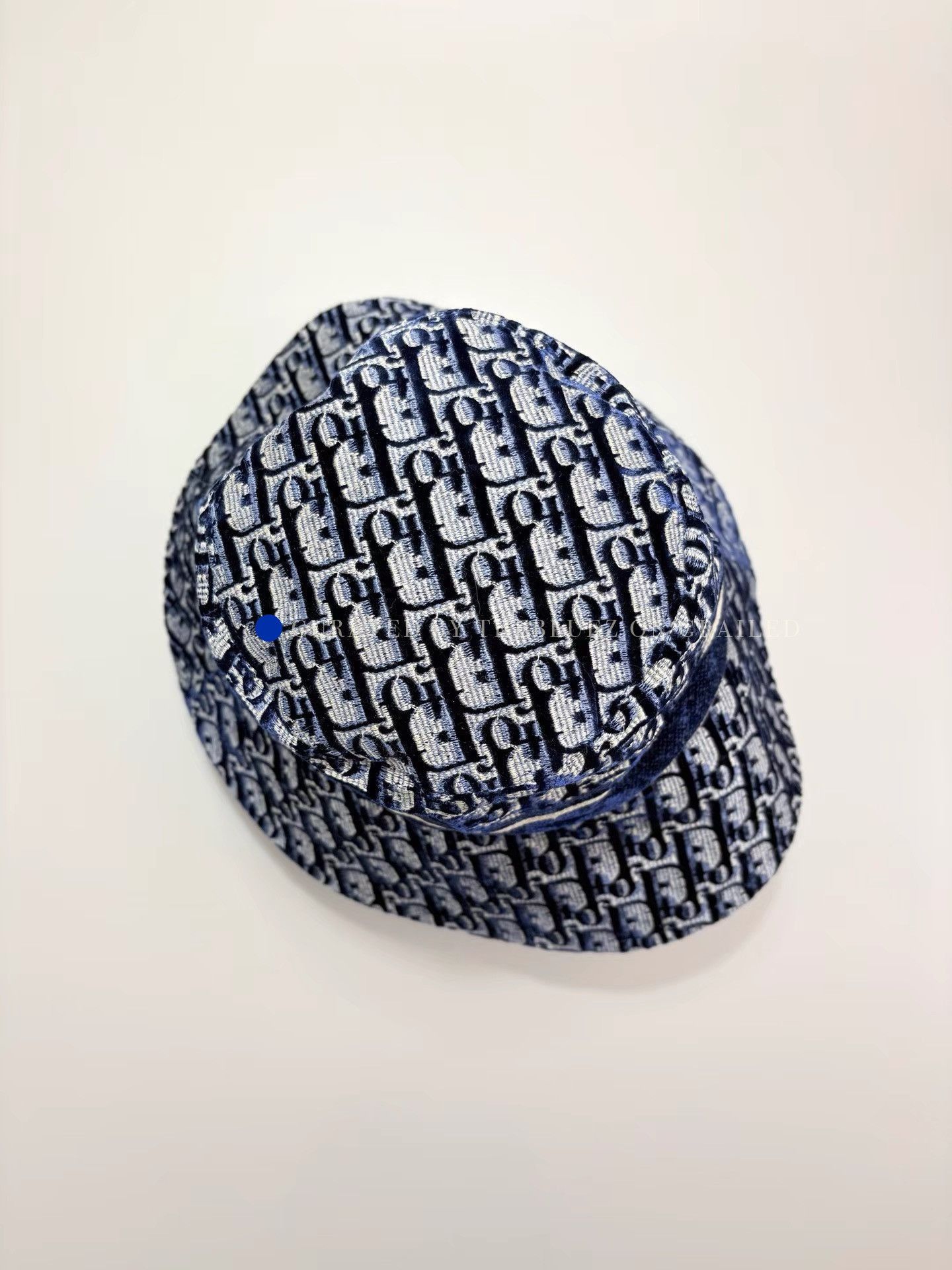 Dior Allover Logo Bucket Hat in Blue Size ONE SIZE - 2 Thumbnail