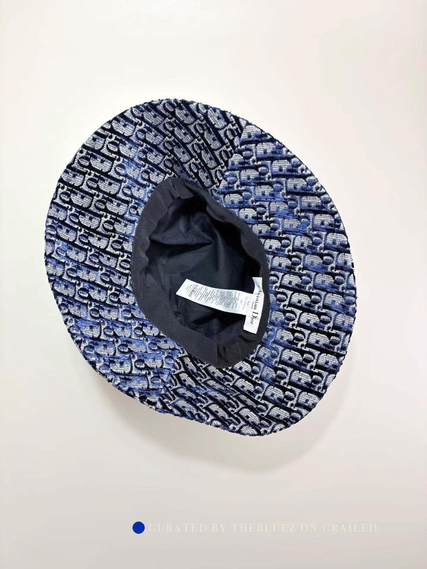 Dior Allover Logo Bucket Hat in Blue Size ONE SIZE - 3 Thumbnail