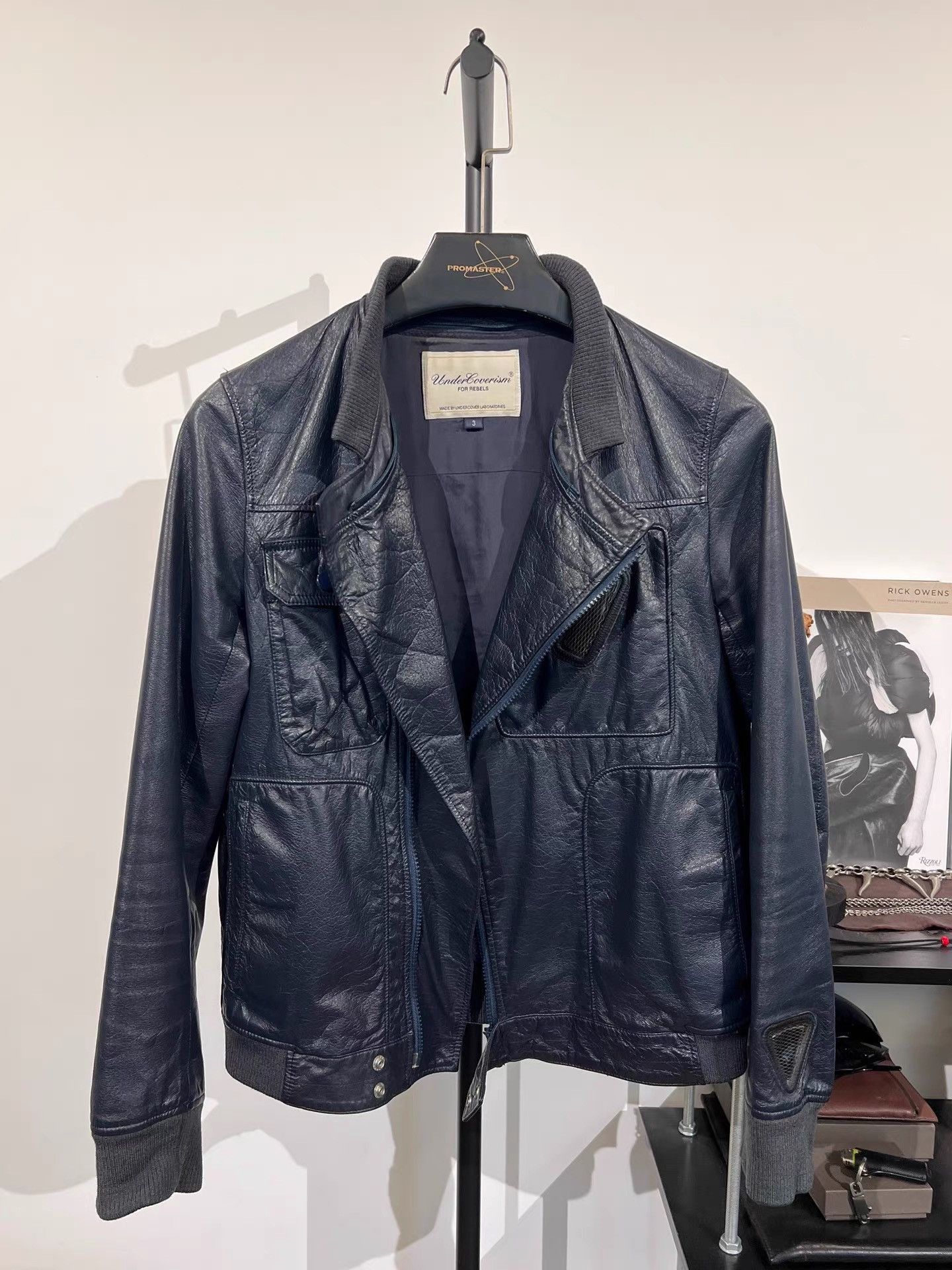 Undercover Black Leather Hooded Moto Jacket Size US L / EU 52-54 / 3 - 2 Thumbnail