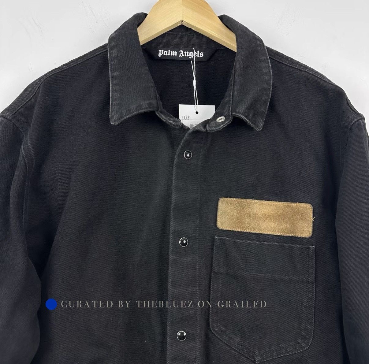 Palm Angels Black Charcoal Denim Jacket Size US XL / EU 56 / 4 - 4 Thumbnail