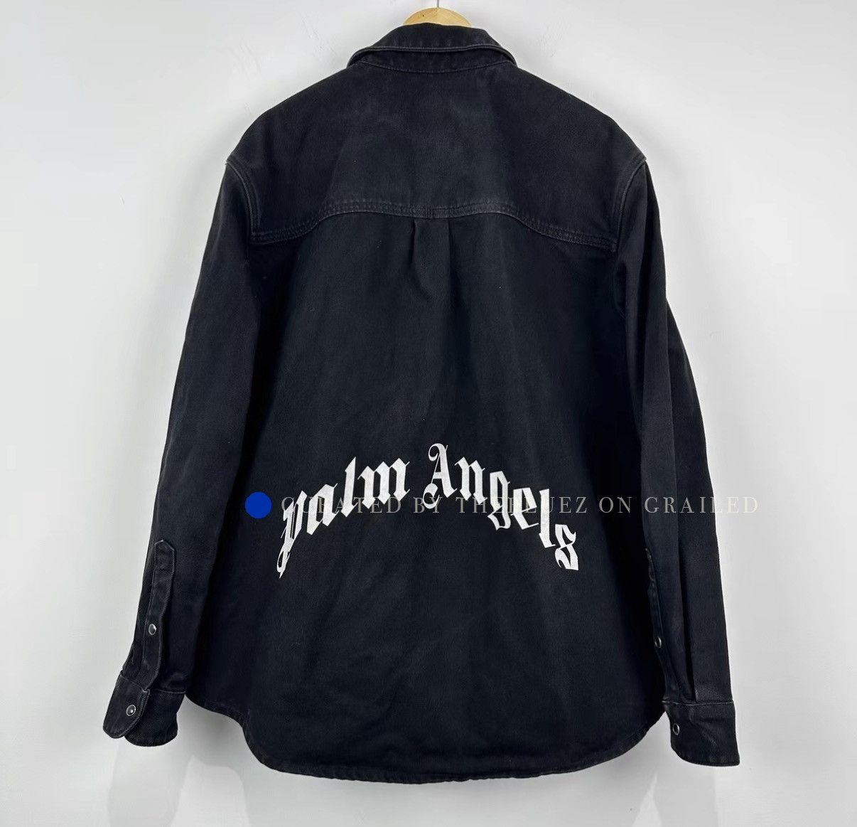 Palm Angels Black Charcoal Denim Jacket Size US XL / EU 56 / 4 - 2 Thumbnail