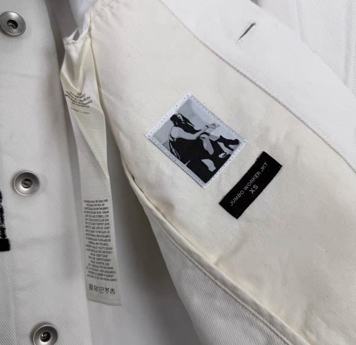 Rick Owens Abstract Printed White Jacket Size US XS / EU 42 / 0 - 7 Thumbnail