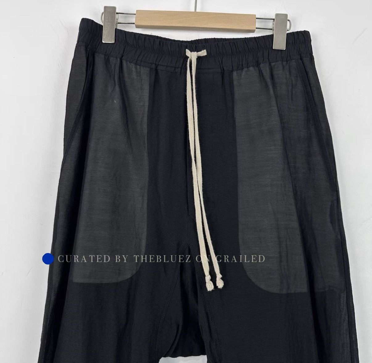 Rick Owens Low Crotch Silk Casual Pants in Black Size US 32 / EU 48 - 2 Thumbnail