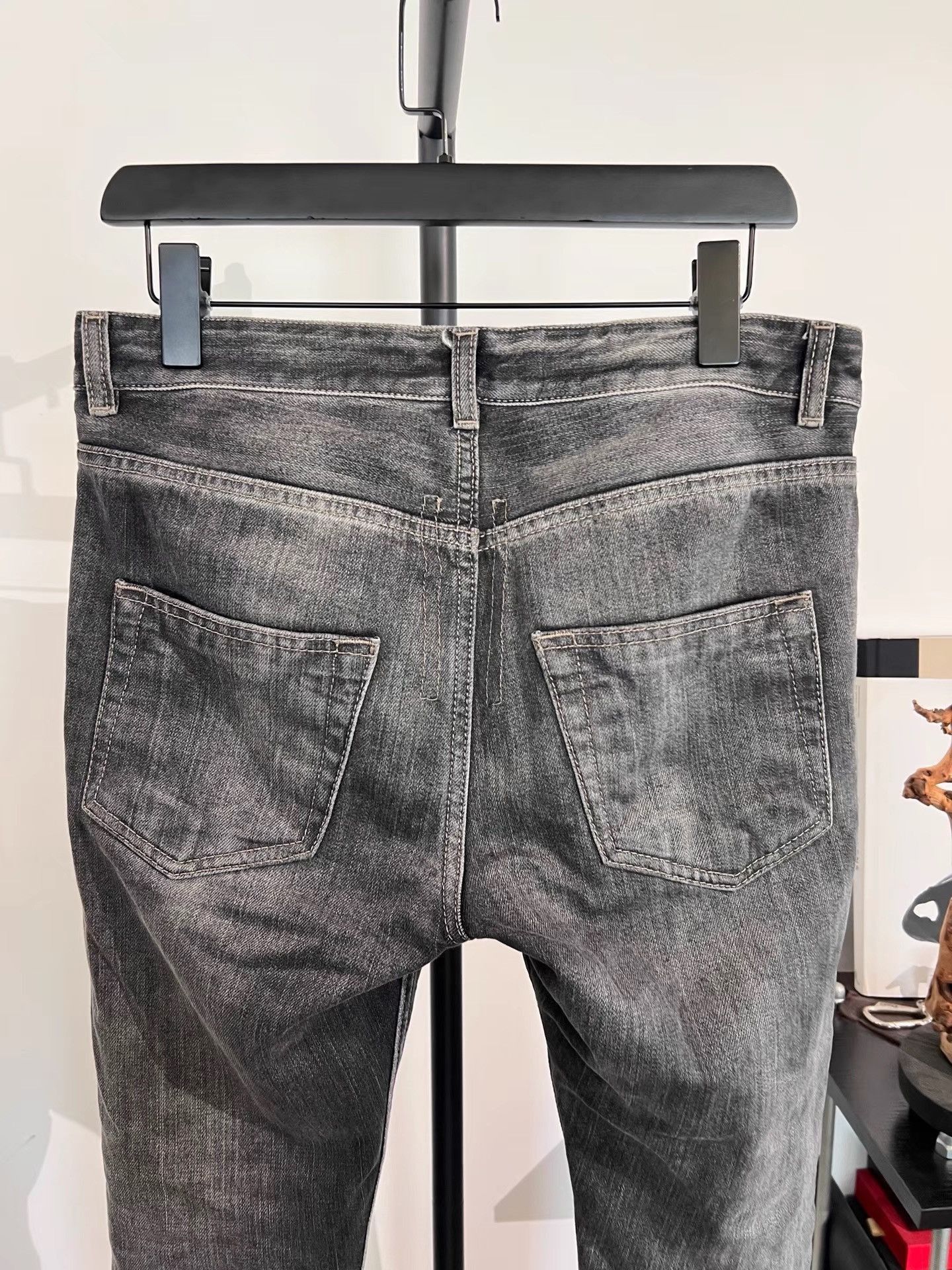 Rick Owens Washed Gray Cropped Jeans Size US 32 / EU 48 - 4 Thumbnail