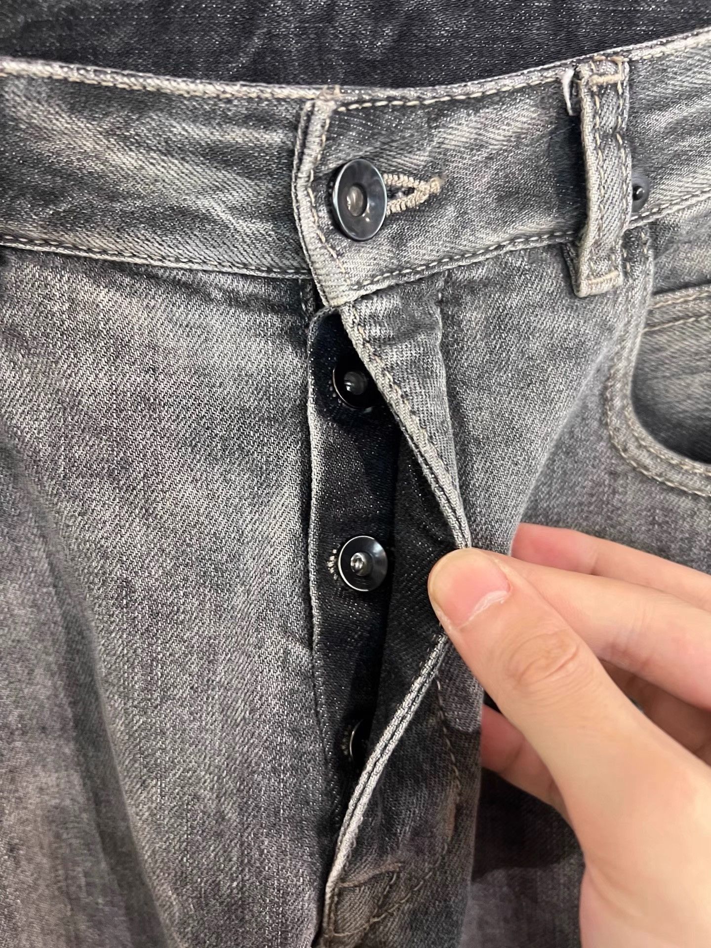 Rick Owens Washed Gray Cropped Jeans Size US 32 / EU 48 - 5 Thumbnail