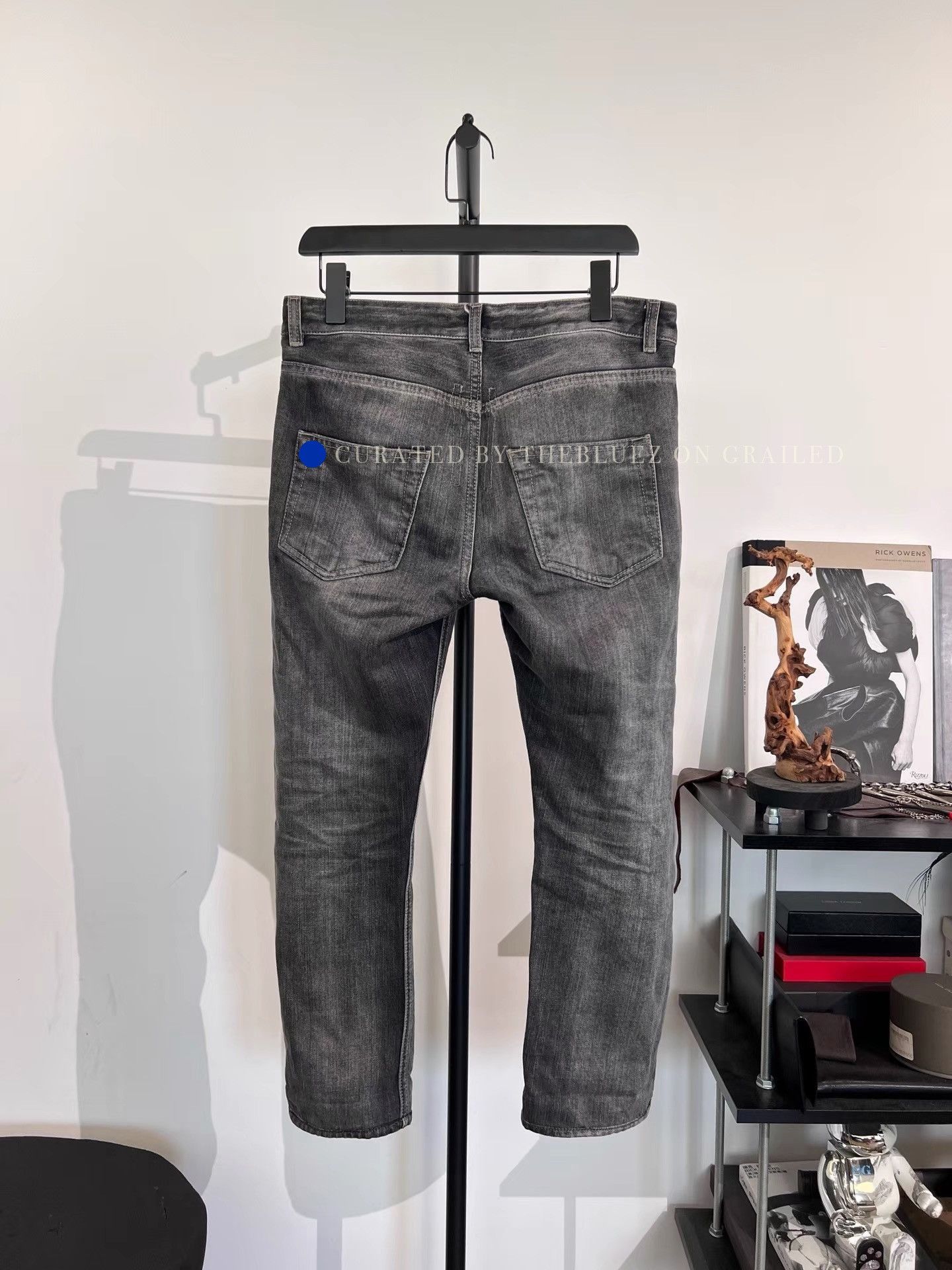 Rick Owens Washed Gray Cropped Jeans Size US 32 / EU 48 - 2 Thumbnail