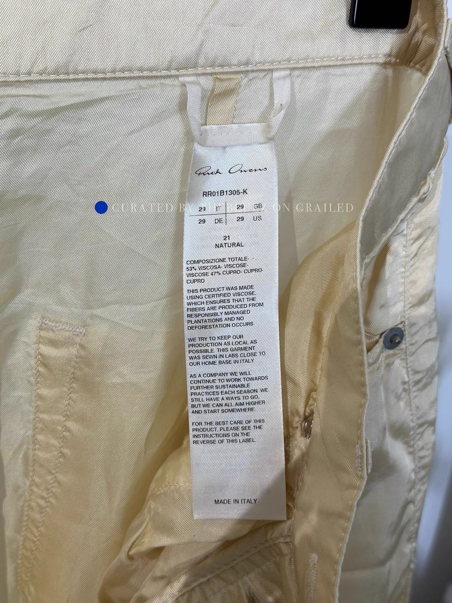 Rick Owens Silk Wide Leg Pants in Beige Size US 32 / EU 48 - 6 Thumbnail