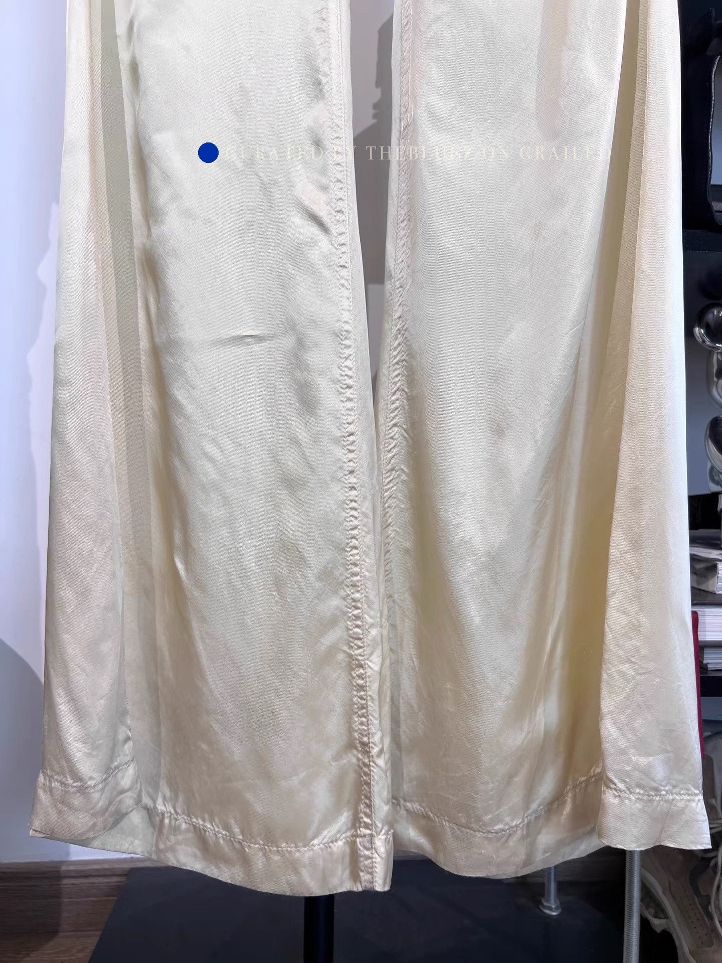 Rick Owens Silk Wide Leg Pants in Beige Size US 32 / EU 48 - 4 Thumbnail