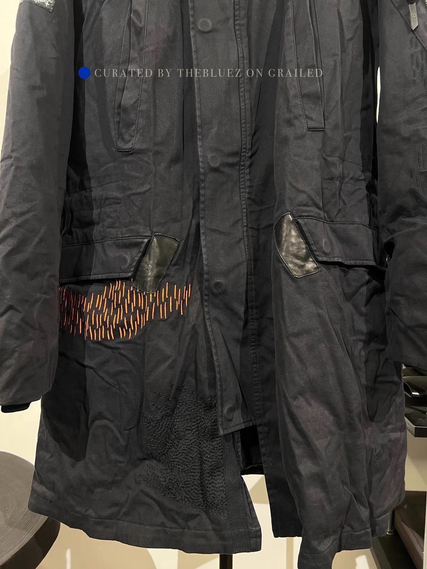 11 By Boris Bidjan Saberi Quilted Embroidered Black Hoodie Coat Size US M / EU 48-50 / 2 - 4 Thumbnail