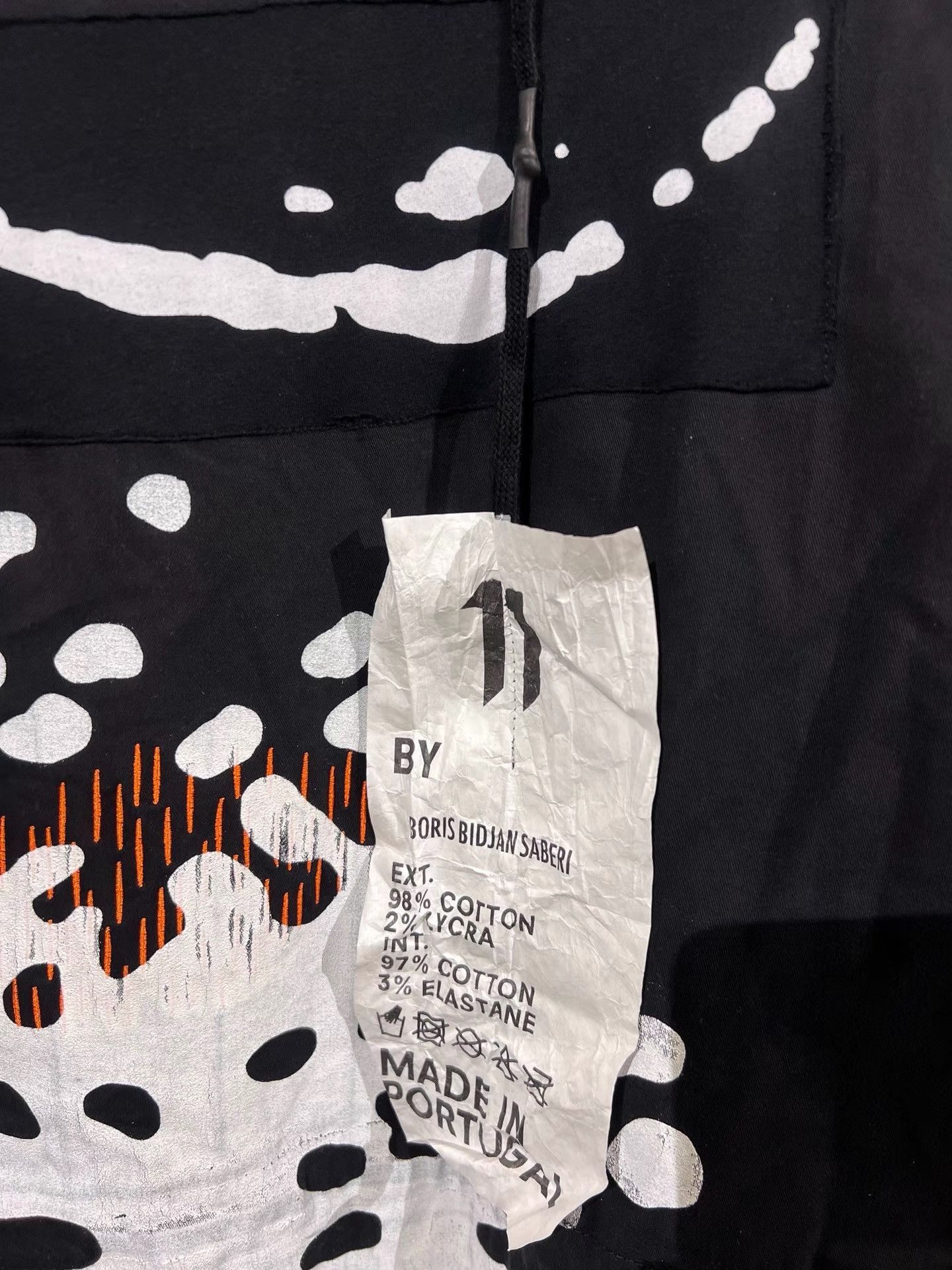 11 By Boris Bidjan Saberi Quilted Embroidered Black Hoodie Coat Size US M / EU 48-50 / 2 - 9 Thumbnail