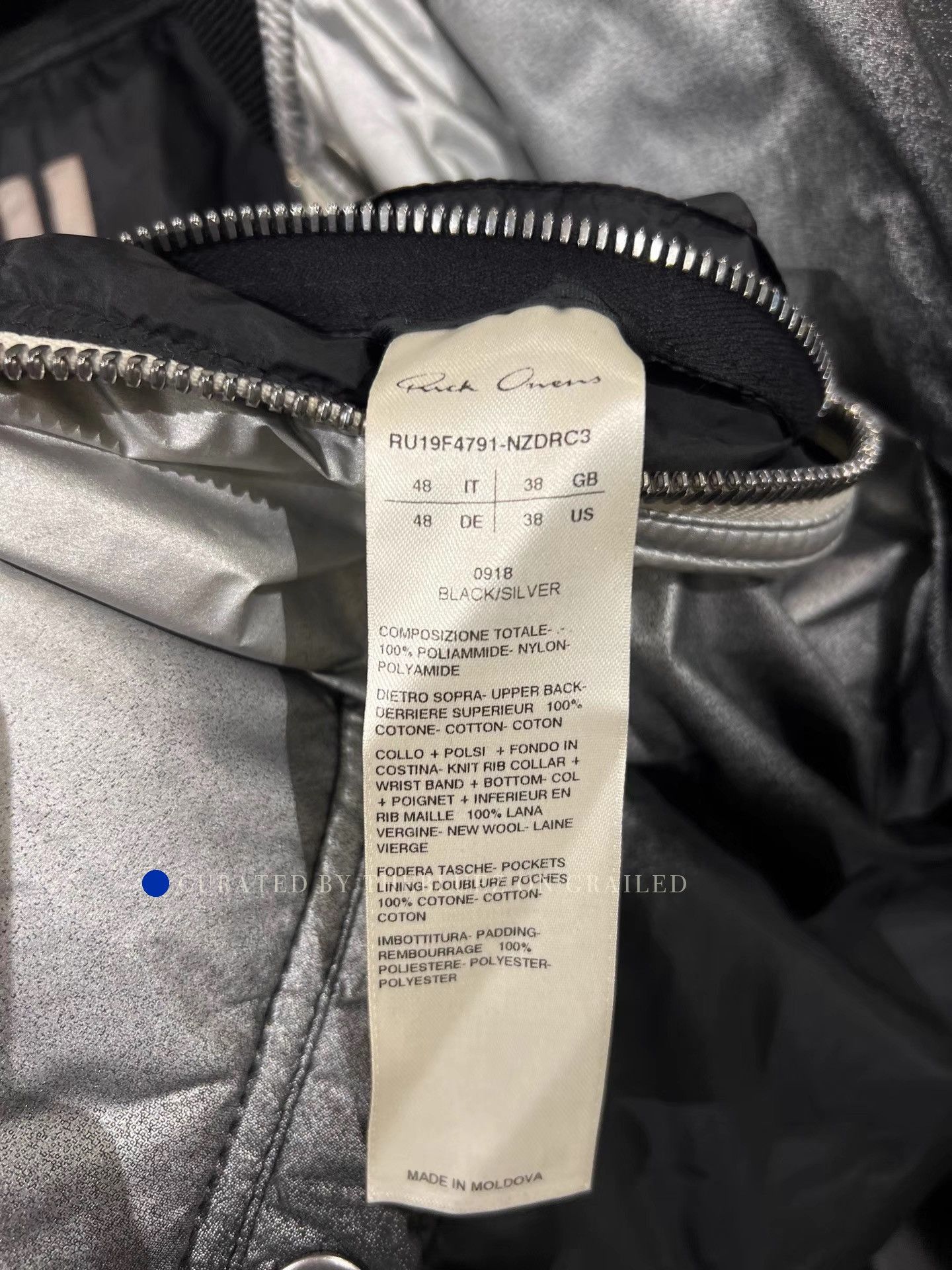 Rick Owens Gradient Coated Bomber Jacket in Silver Size US M / EU 48-50 / 2 - 9 Thumbnail