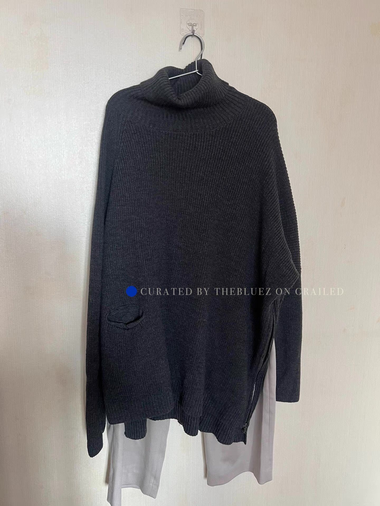 The Viridi-anne Gray Turtleneck Sweater with Side Zip Size US L / EU 52-54 / 3 - 2 Thumbnail