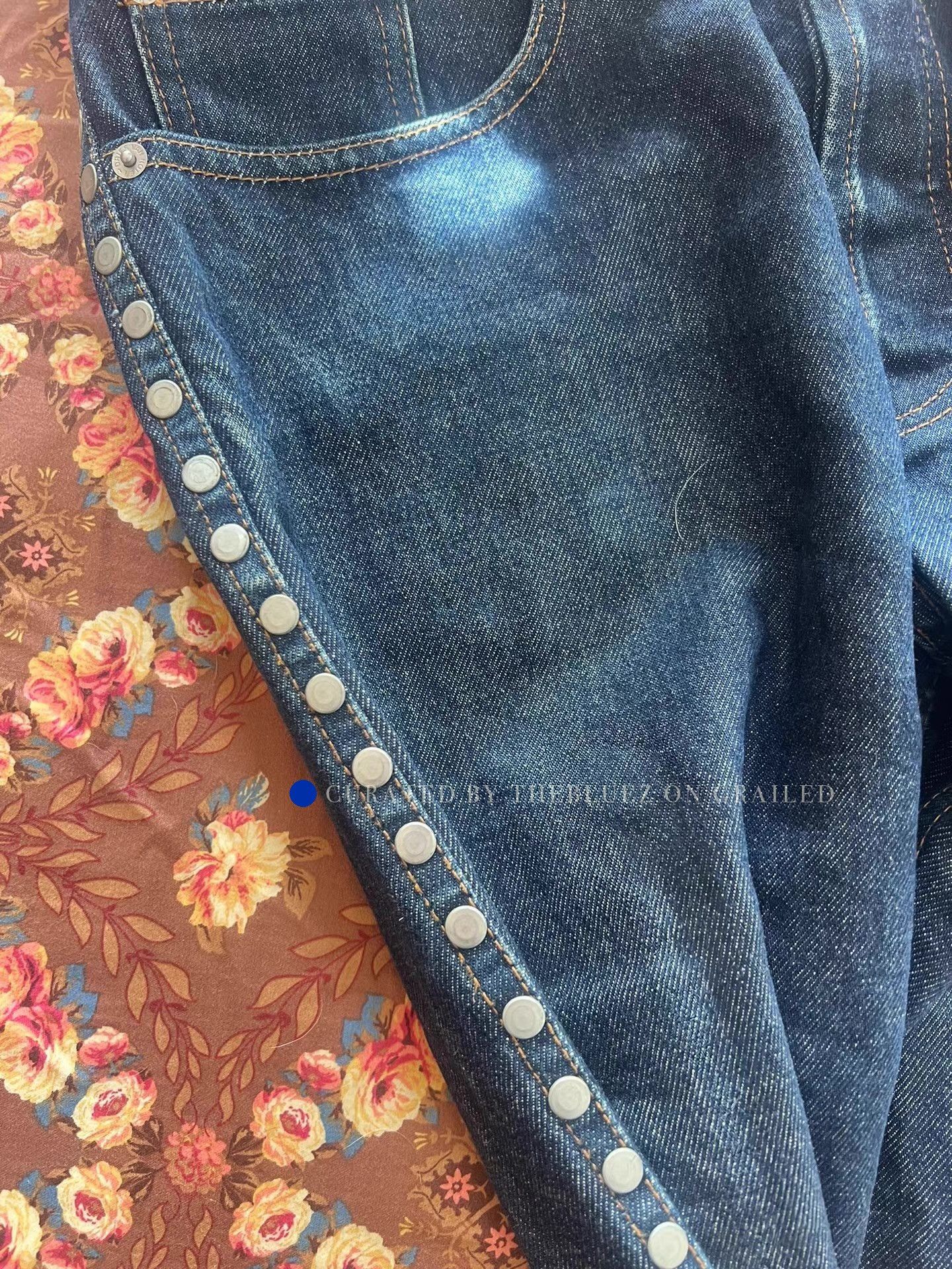 Dries Van Noten Flared Raw-Edge Jeans with Stud Details Size US 32 / EU 48 - 3 Thumbnail