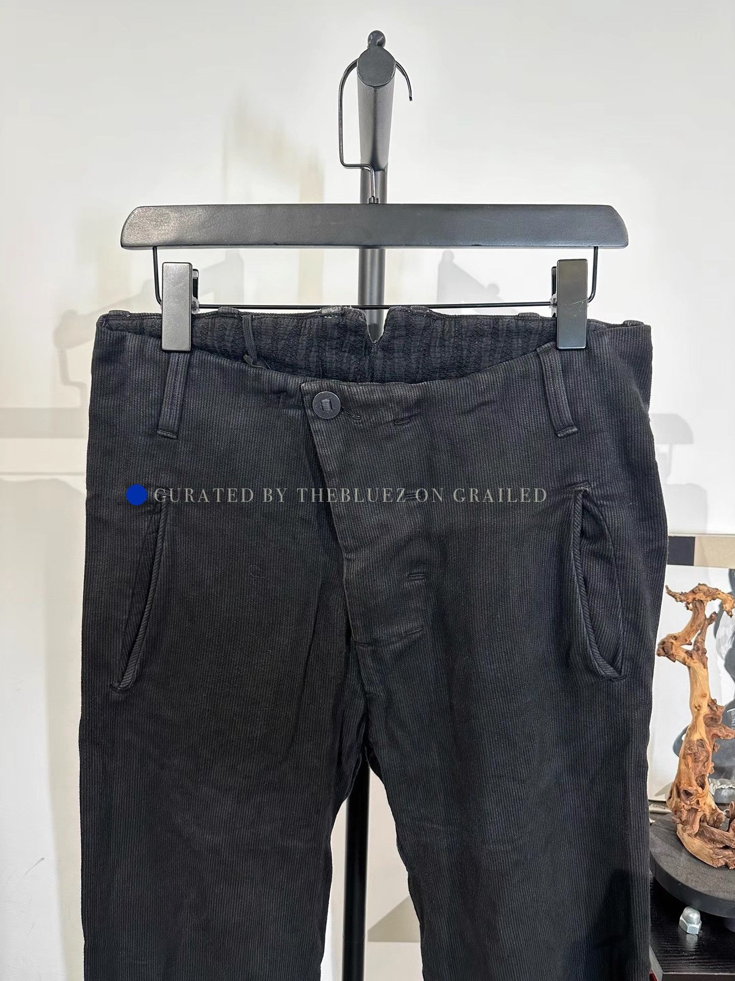 11 By Boris Bidjan Saberi Asymmetric Button Detail Black Pants Size US 32 / EU 48 - 3 Thumbnail