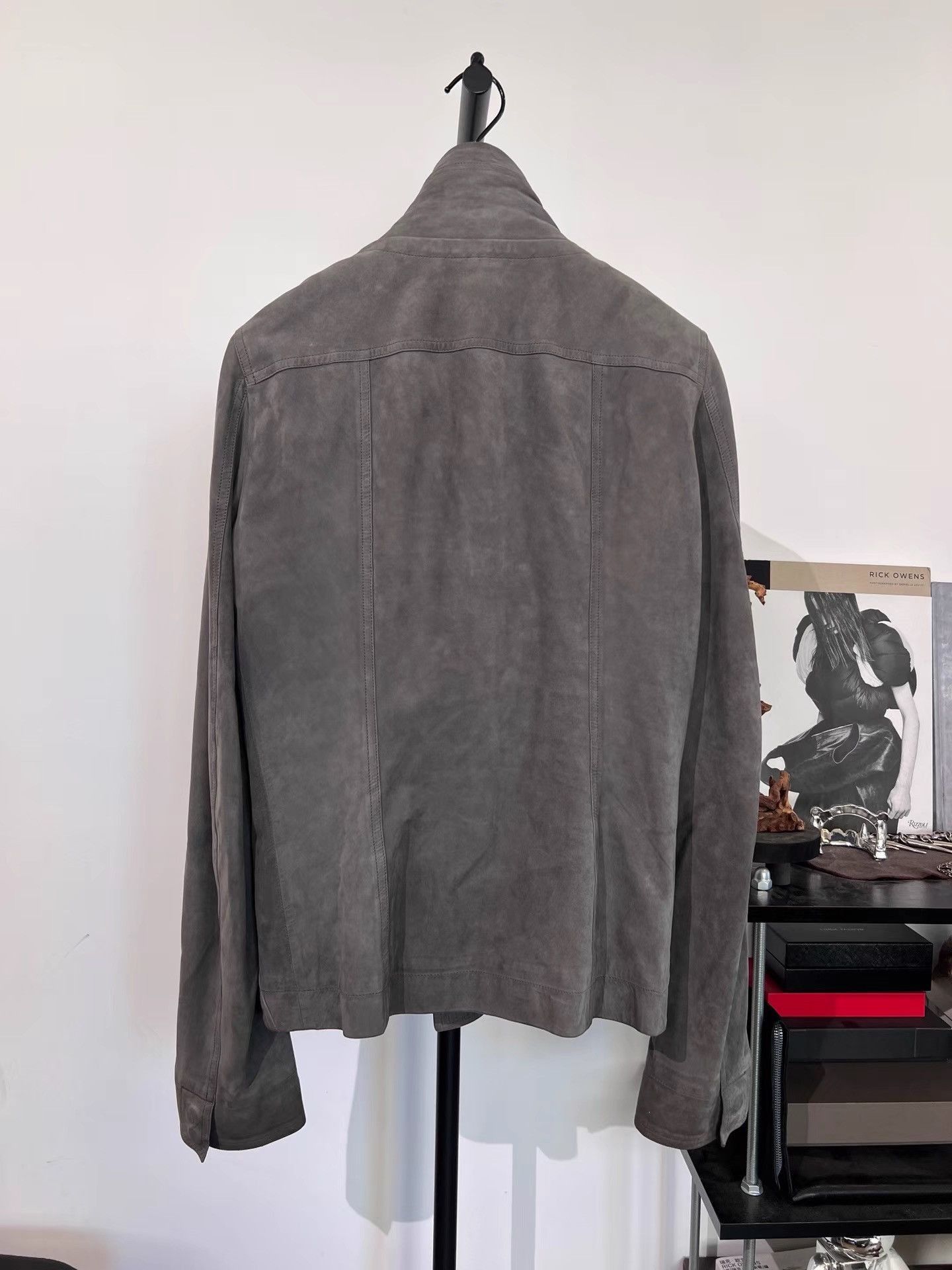 Rick Owens Suede Stand Collar Leather Jacket Size US M / EU 48-50 / 2 - 3 Thumbnail