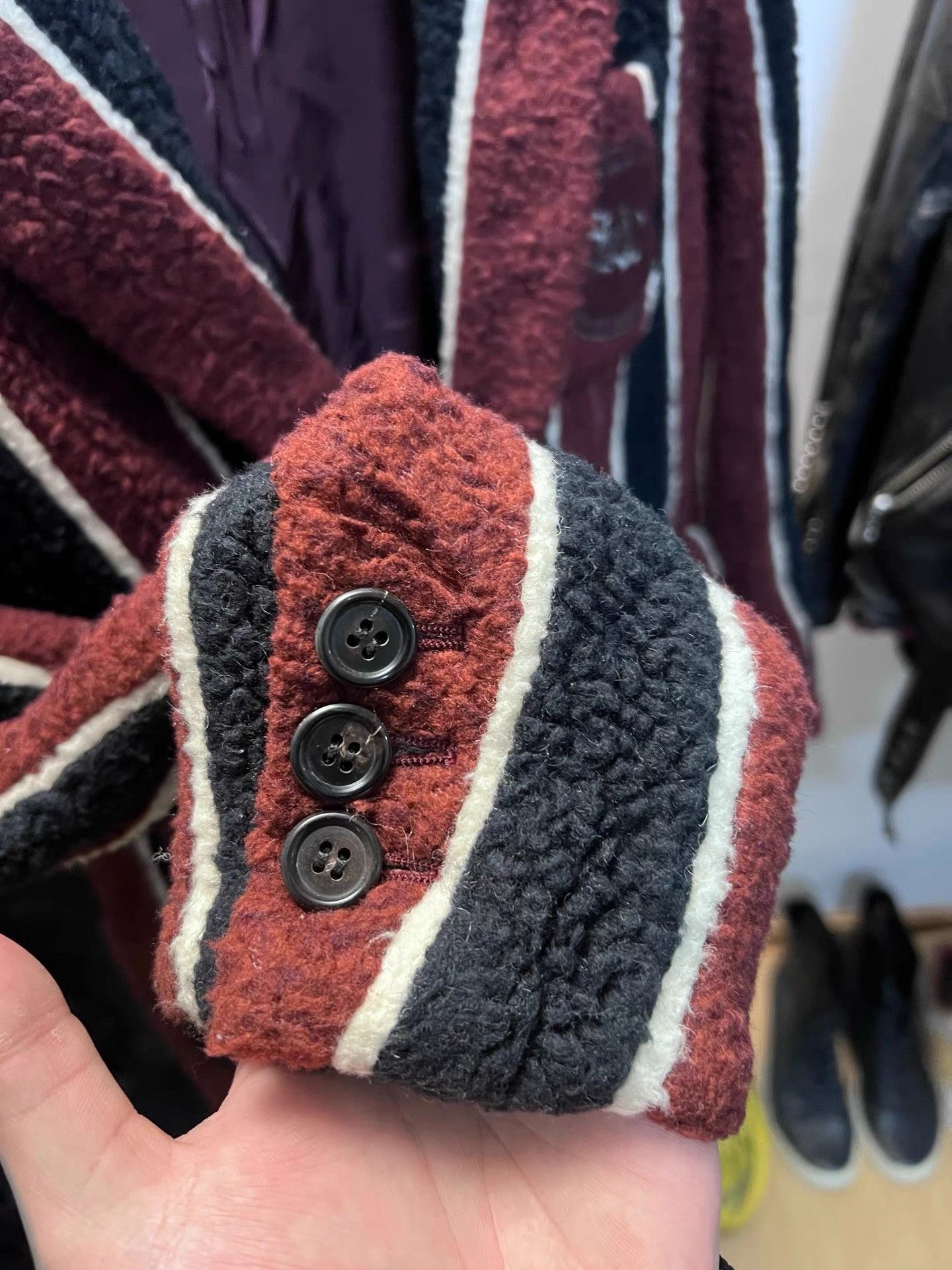 Undercover Striped Teddy Bear Jacket in Red Size US S / EU 44-46 / 1 - 7 Thumbnail