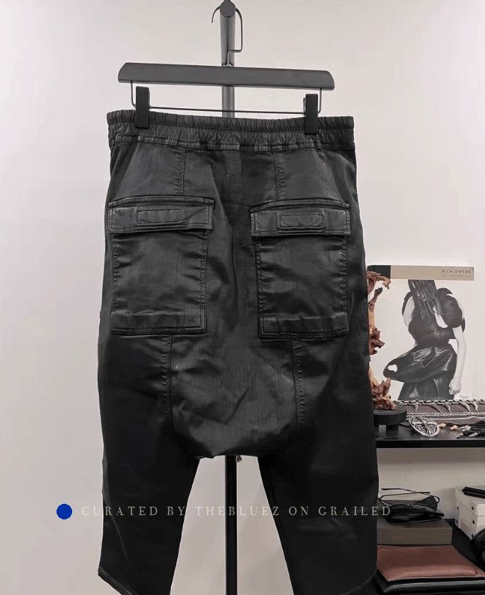 Rick Owens Black Waxed Coated Cropped Pants Size US 32 / EU 48 - 2 Thumbnail