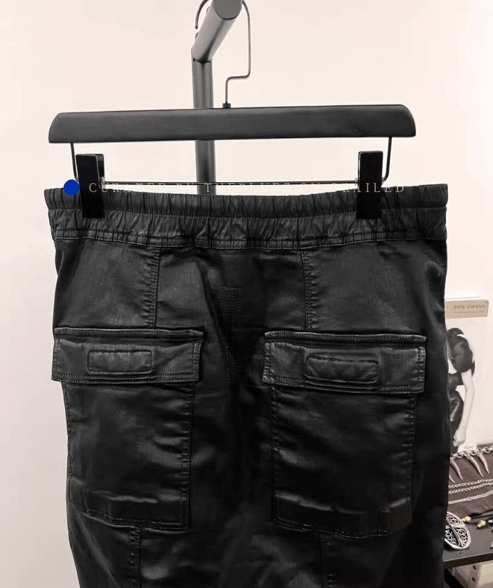 Rick Owens Black Waxed Coated Cropped Pants Size US 32 / EU 48 - 3 Thumbnail