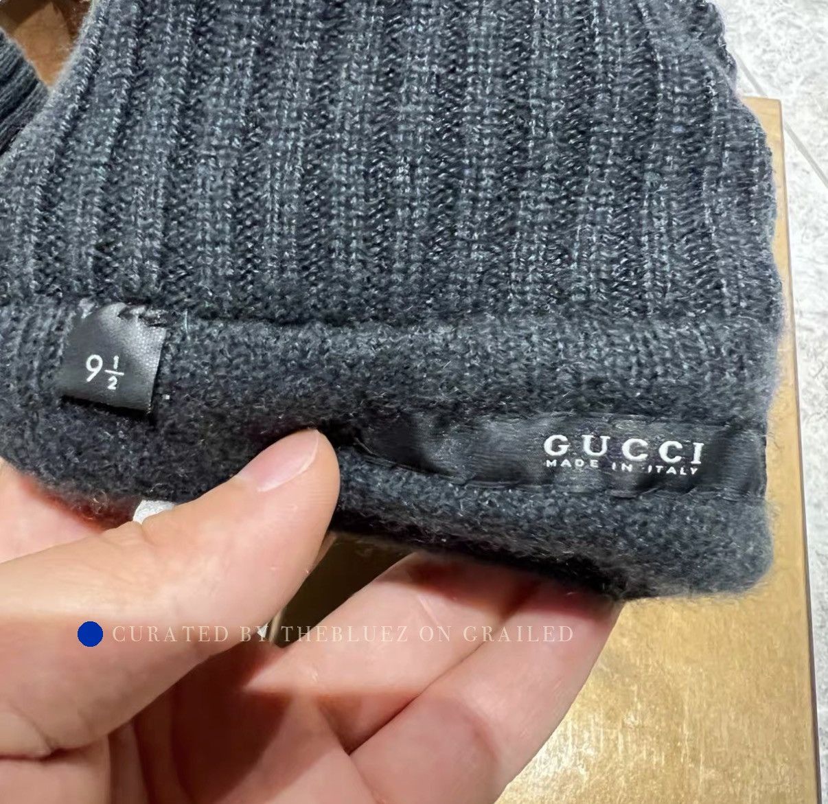 Gucci Suede Cashmere Black Gloves Size ONE SIZE - 5 Thumbnail