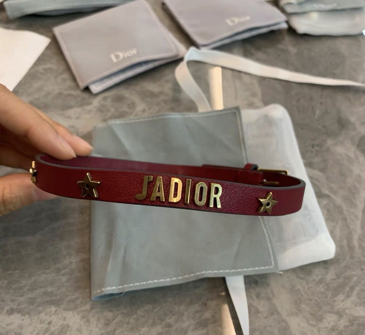 Dior Brown Leather Choker and Bracelet Set Size ONE SIZE - 2 Thumbnail