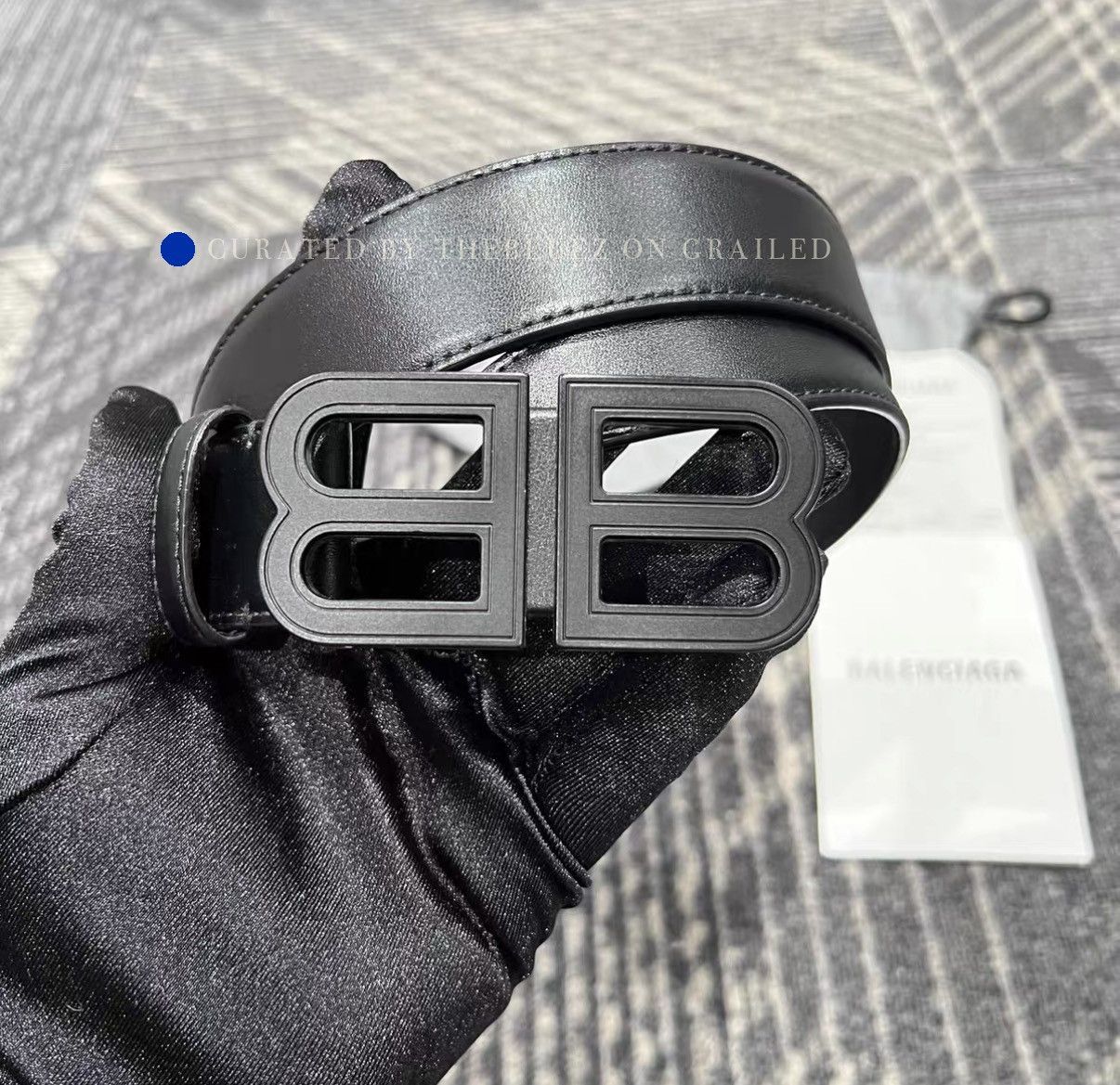 Balenciaga BB Logo Pin Buckle Leather Belt in Black Size ONE SIZE - 3 Thumbnail