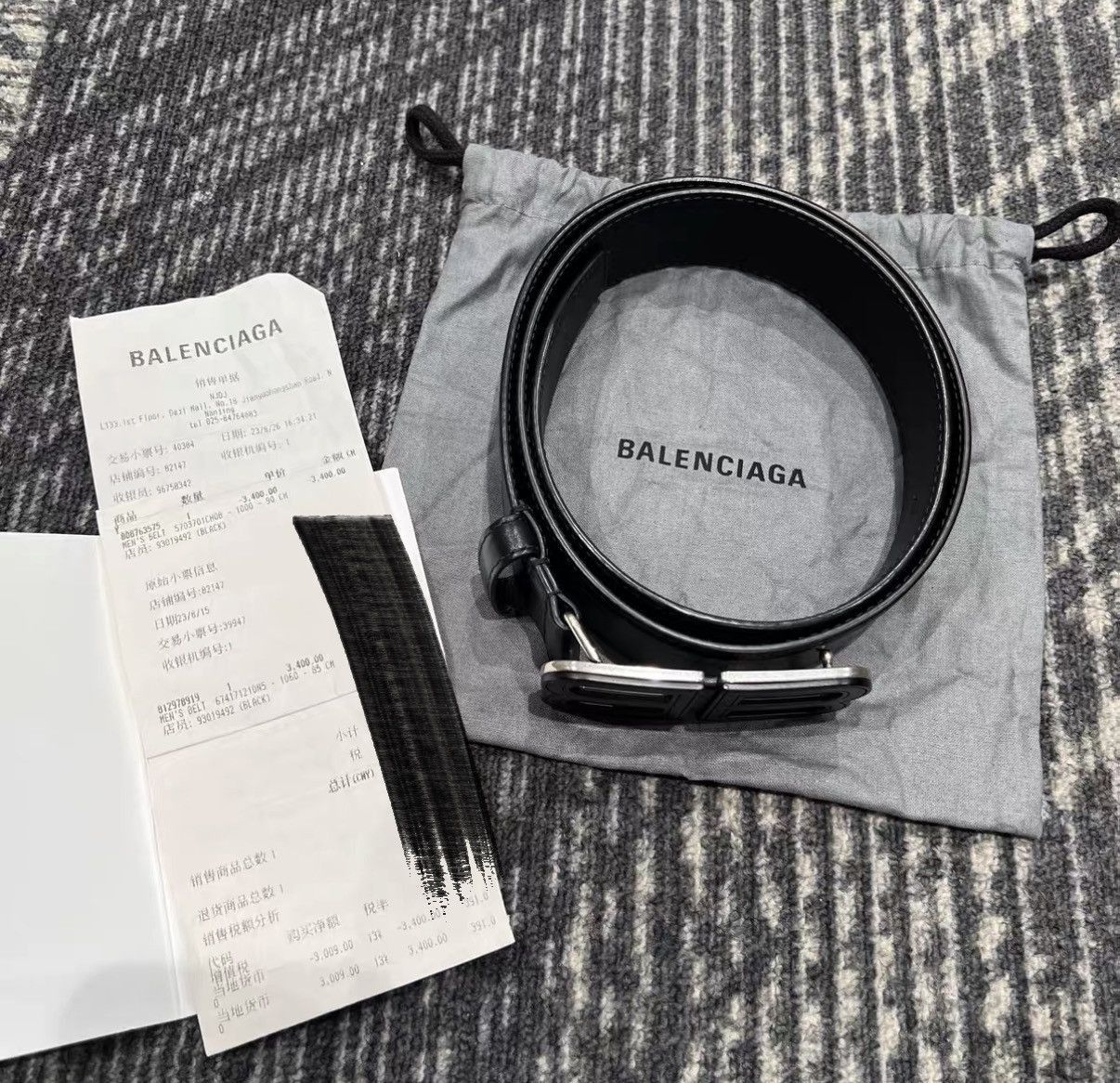 Balenciaga BB Logo Pin Buckle Leather Belt in Black Size ONE SIZE - 2 Thumbnail