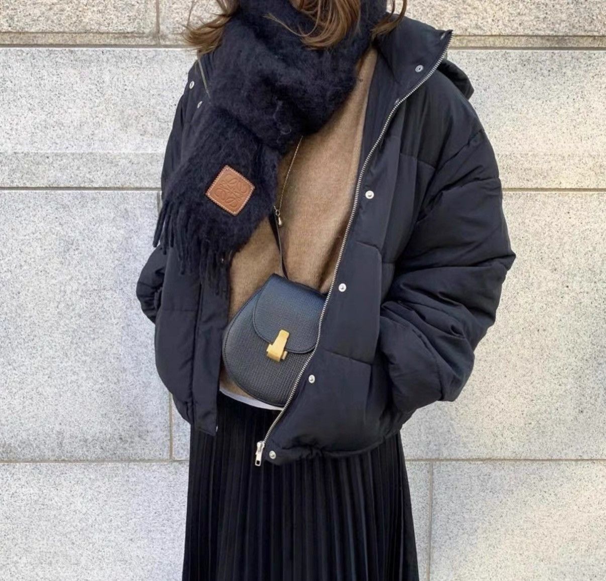 Loewe Cozy Black Mohair & Wool Scarf Size ONE SIZE - 4 Thumbnail