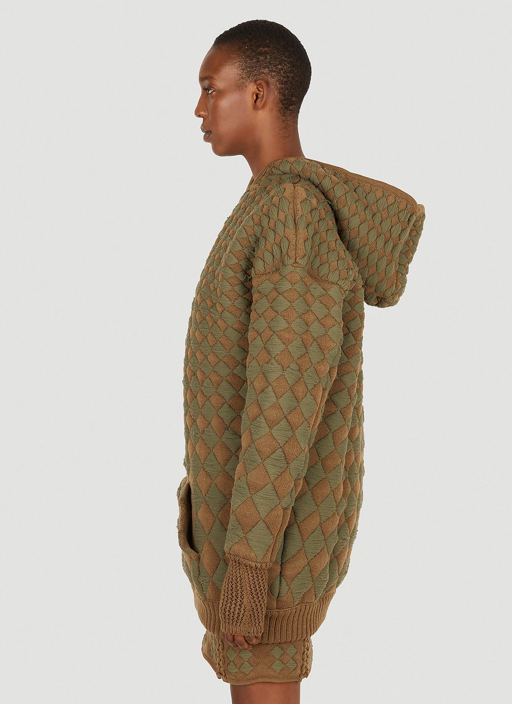 ISA BOULDER Illusion Quilted Hooded Sweatshirt Size L / US 10 / IT 46 - 3 Thumbnail