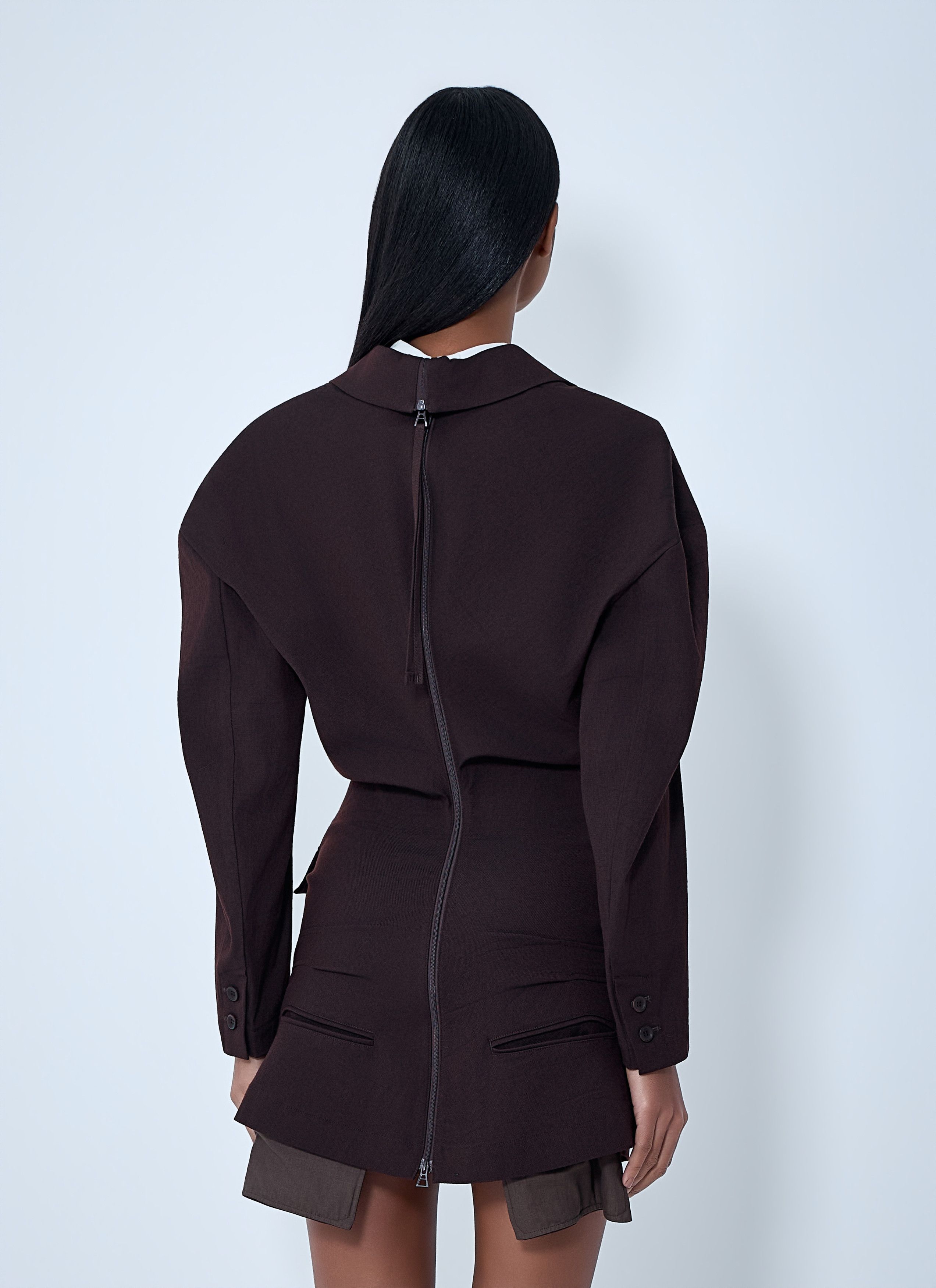 Issey Miyake Tailored Blazer Mini Dress Size M / US 6-8 / IT 42-44 - 4 Thumbnail